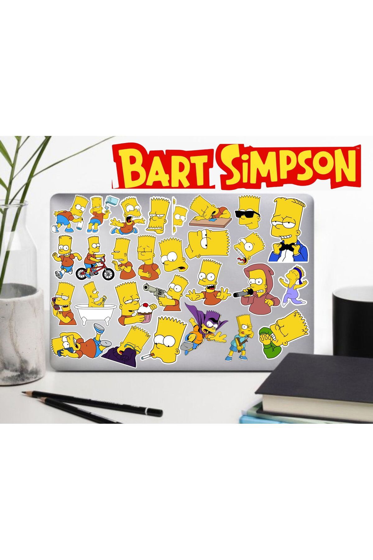 BENİMSER REKLAM Bart Simpson Mix Seria 1 - Autocolant Pentru Balon Pentru Notebook Pentru Telefon, Laptop, Notebook Și Tabletă - One Size