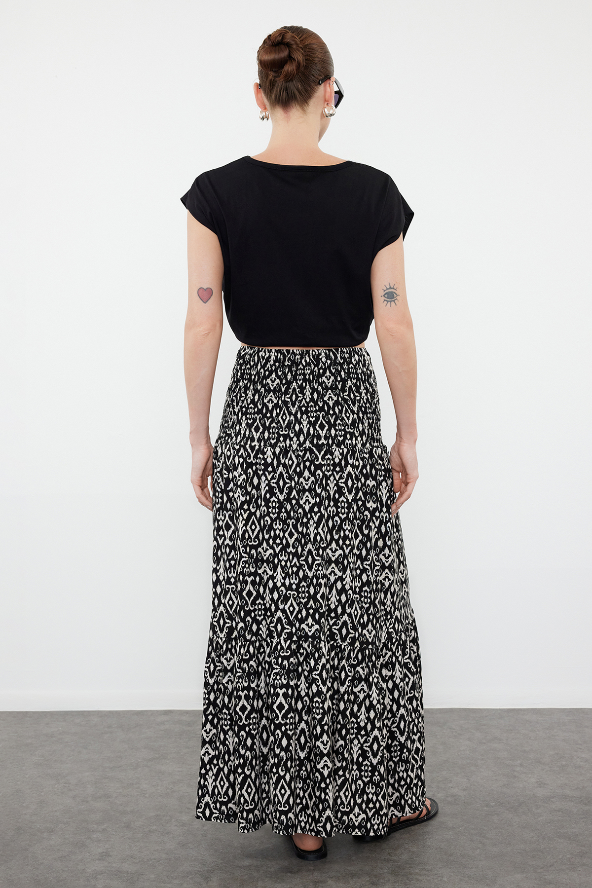 Trendyolmilla  Çok Renkli Desenli Dokuma Etek TWOSS24ET00236 - Görsel 5