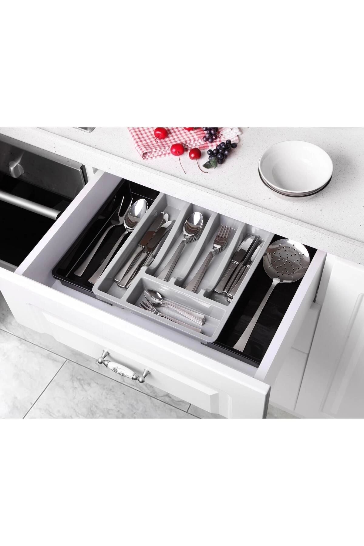 Ecolux-Anthracite Double Sided Practical Drawer - Space Holder and Spoon Holder Ladle 7