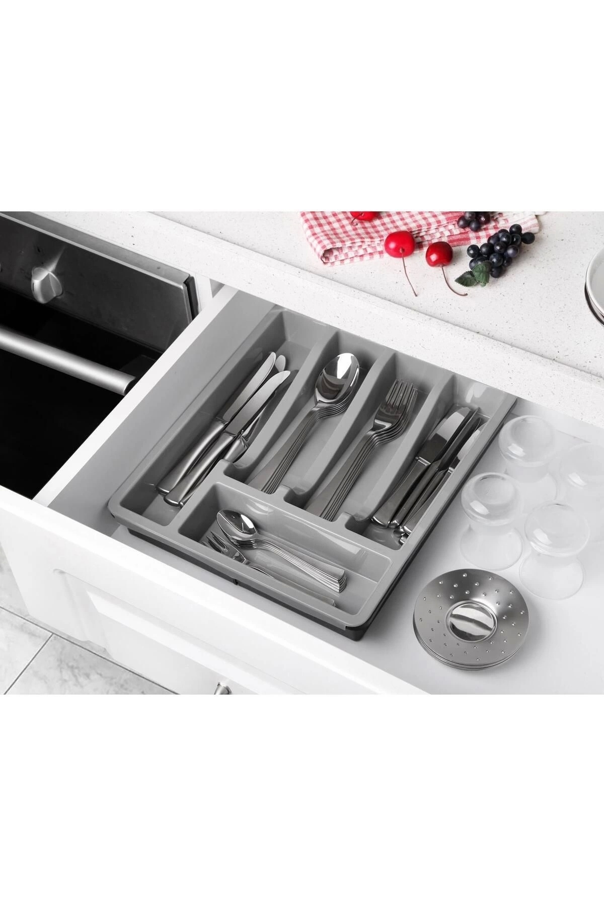 Ecolux-Anthracite Double Sided Practical Drawer - Space Holder and Spoon Holder Ladle 5