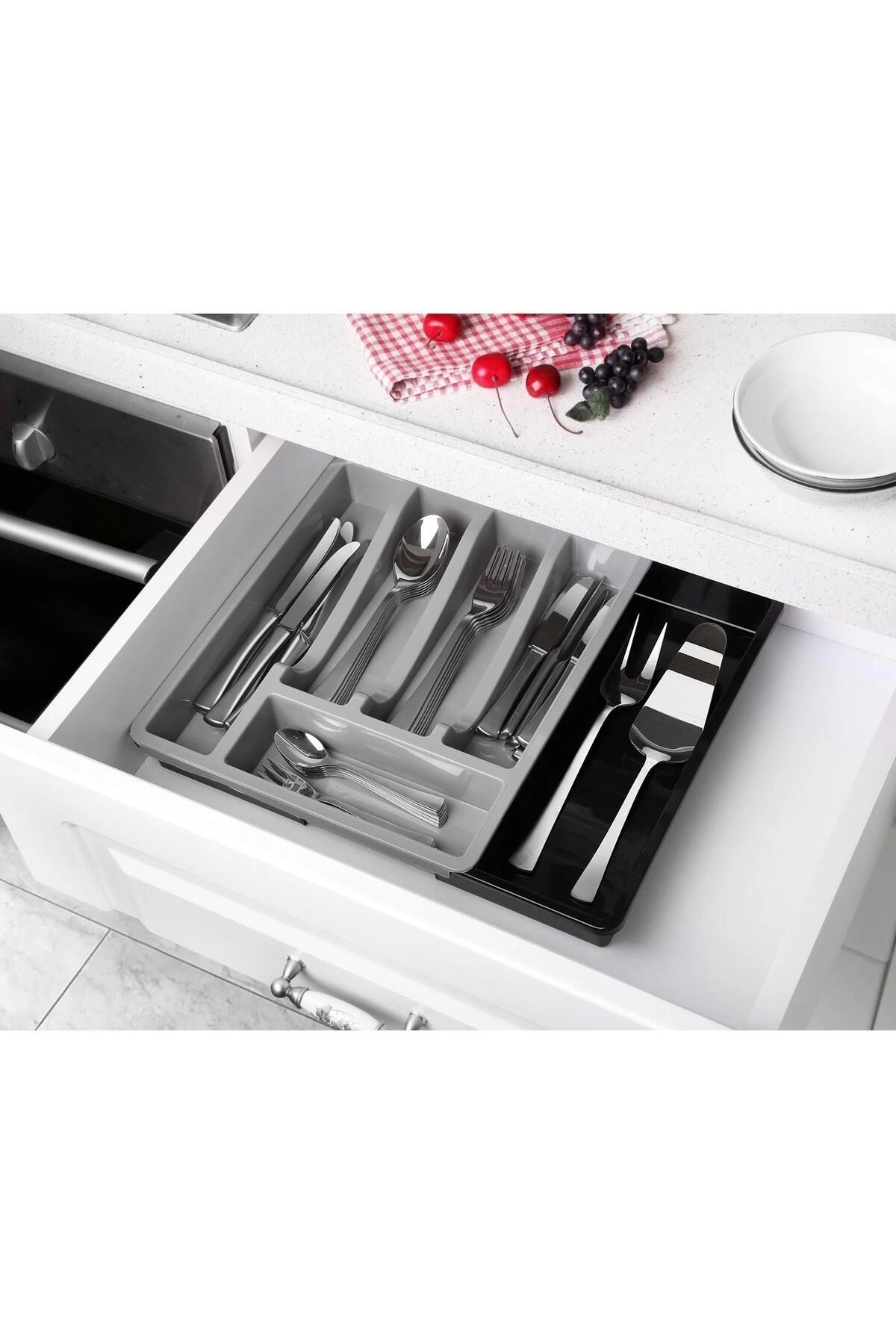 Ecolux-Anthracite Double Sided Practical Drawer - Space Holder and Spoon Holder Ladle 6