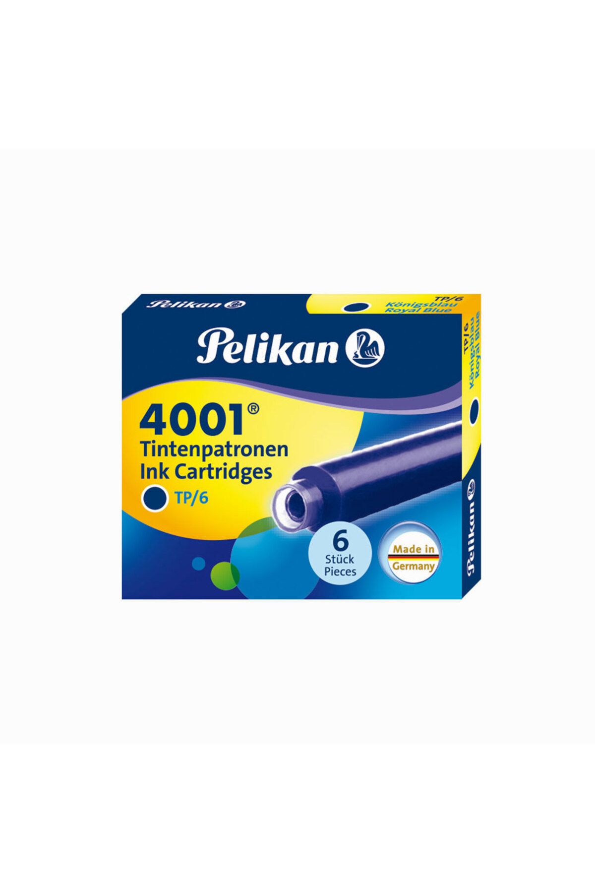 Pelikan 4001, 6 упаковок, короткие картриджи Tp/6, синий PRA-175838-9747