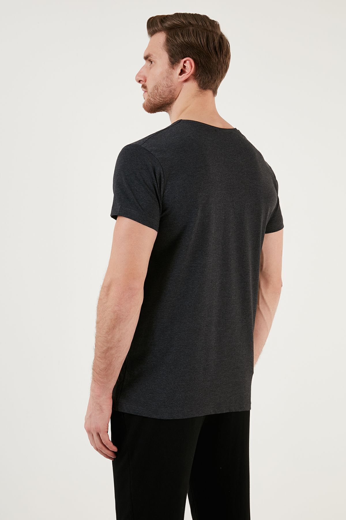 تیشرت مردانه خاکستری بوراتی | 541PERSPECTIVE اورجینال - تصویر 6