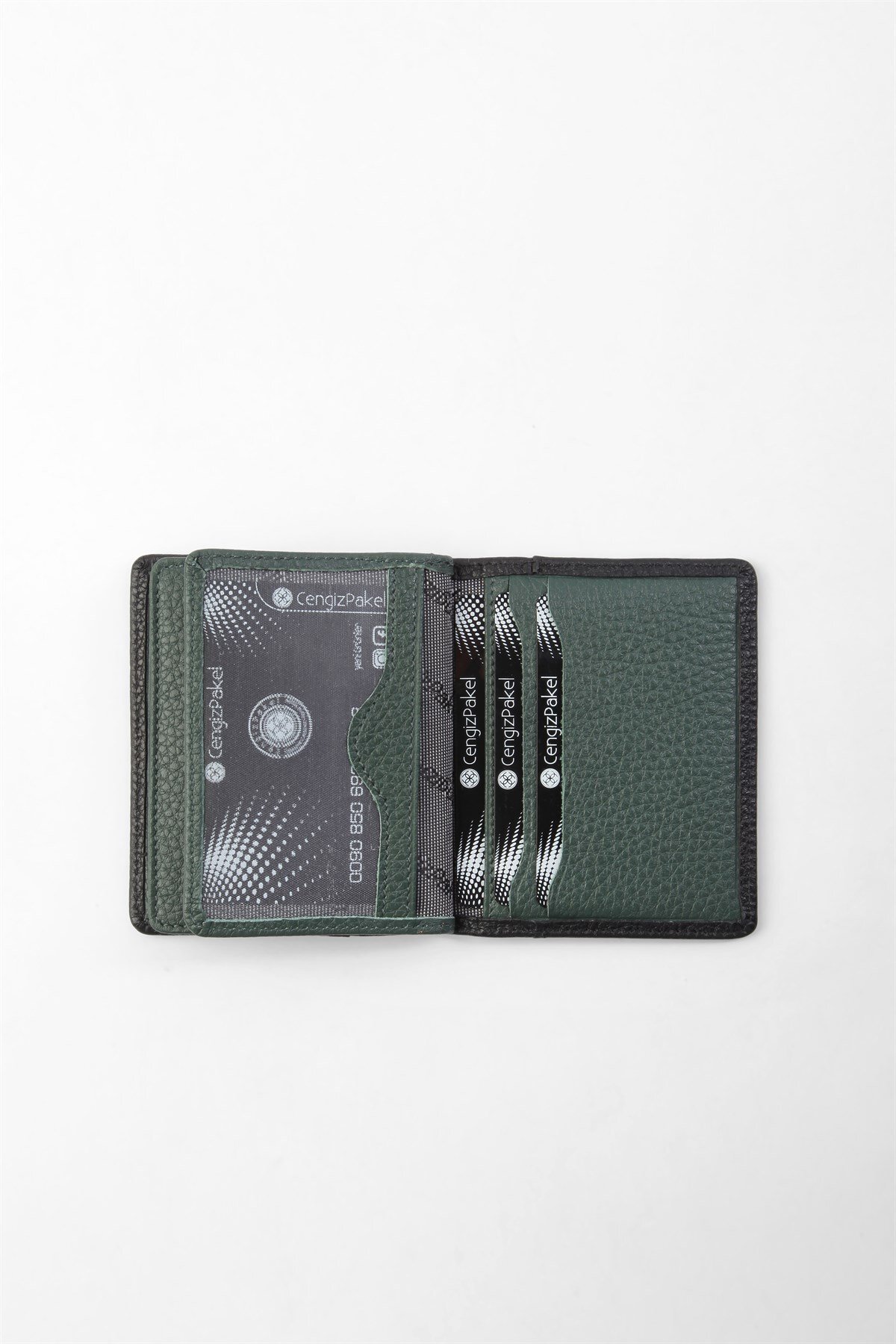 Cengiz Pakel  Cengiz Pakel Hakiki Deri Kartlık 2499-siyah-yeşil - Görsel 3