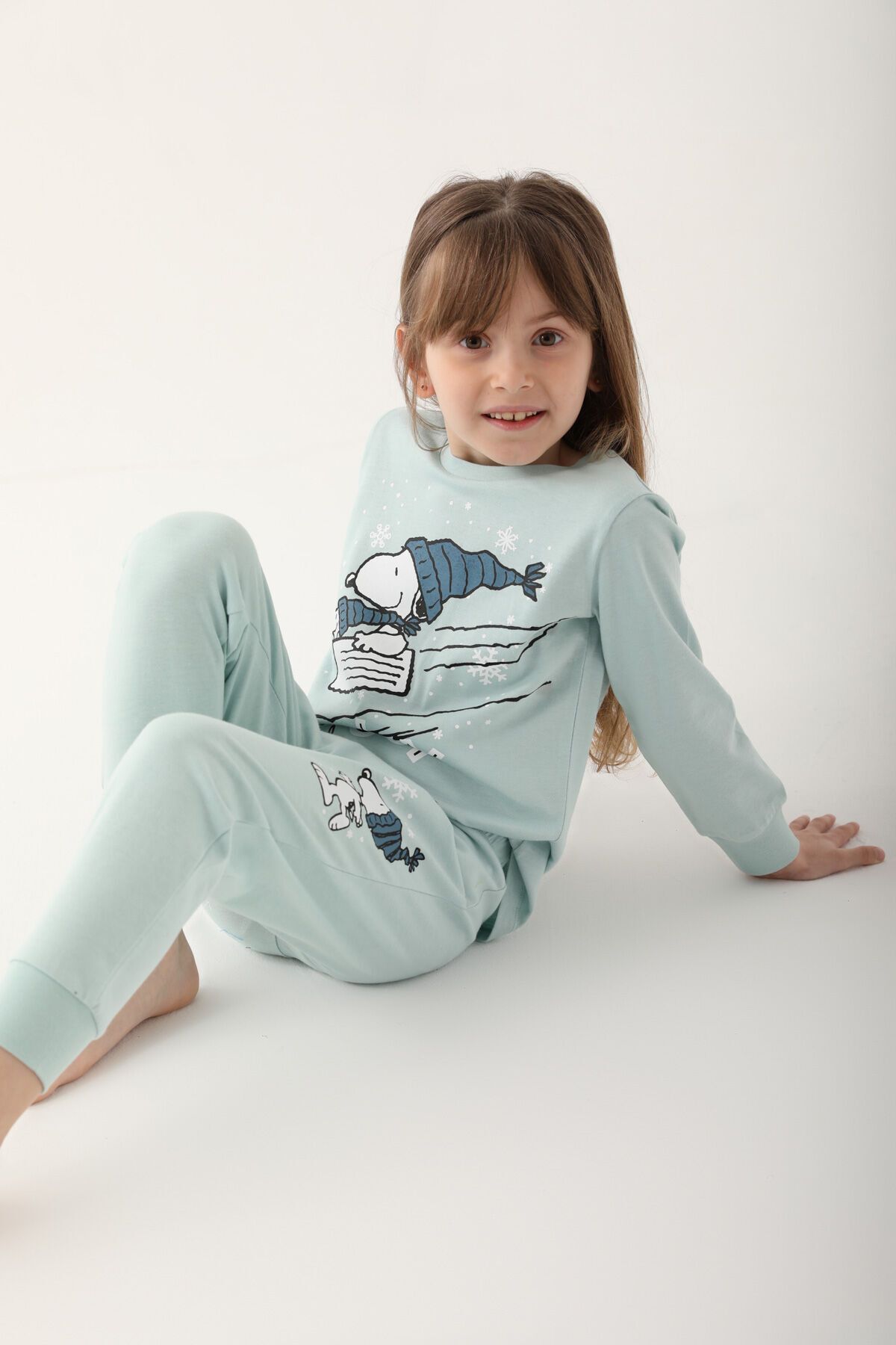 SNOOPY-Set de pijamale cu mânecă lungă pentru fetiță Light Mint 3