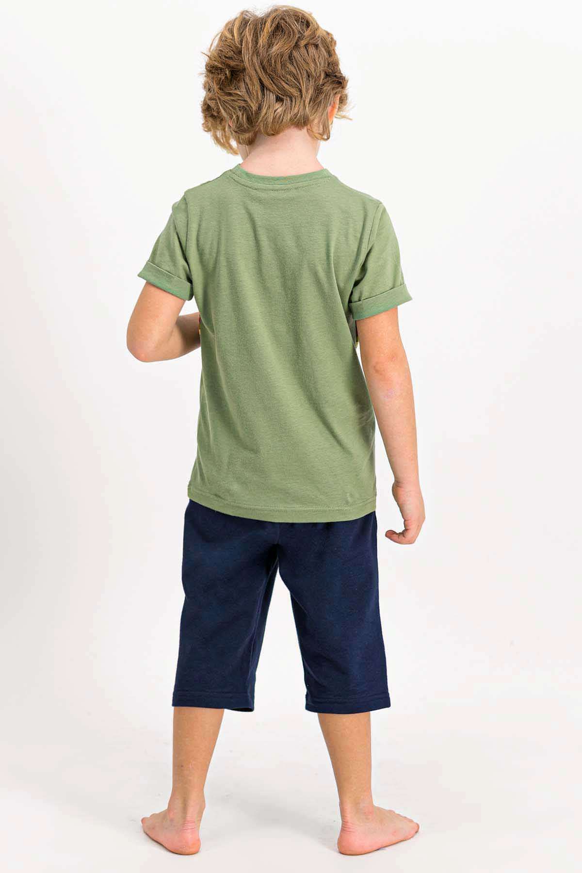 Arnetta-Boy's Miami Light Khaki Crew Neck Capri Set 3