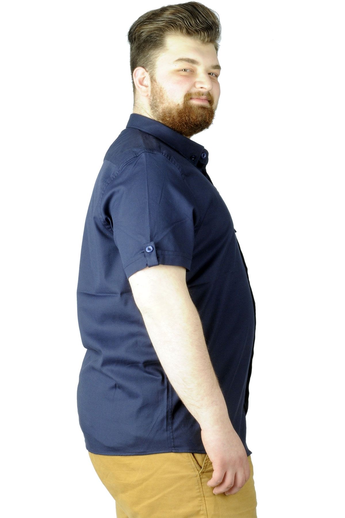 ModeXL-Mode Xl Large Size Shirt Gabardine Tekcep 22363 Navy Blue 3