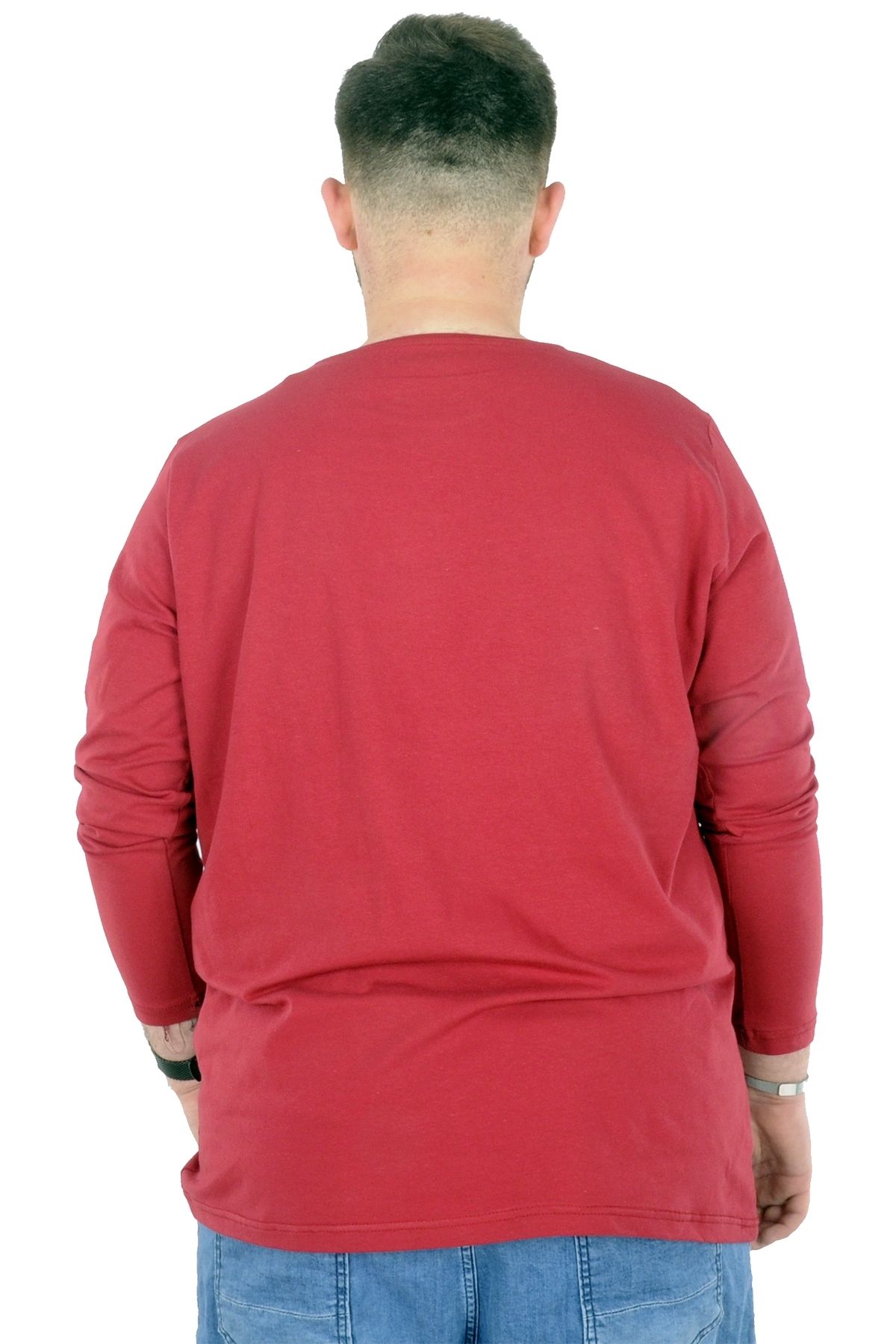 ModeXL-تيشيرت رجالي مقاس كبير من Mode Xl برقبة دائرية من الليكرا 20102 أحمر كلاريت 3