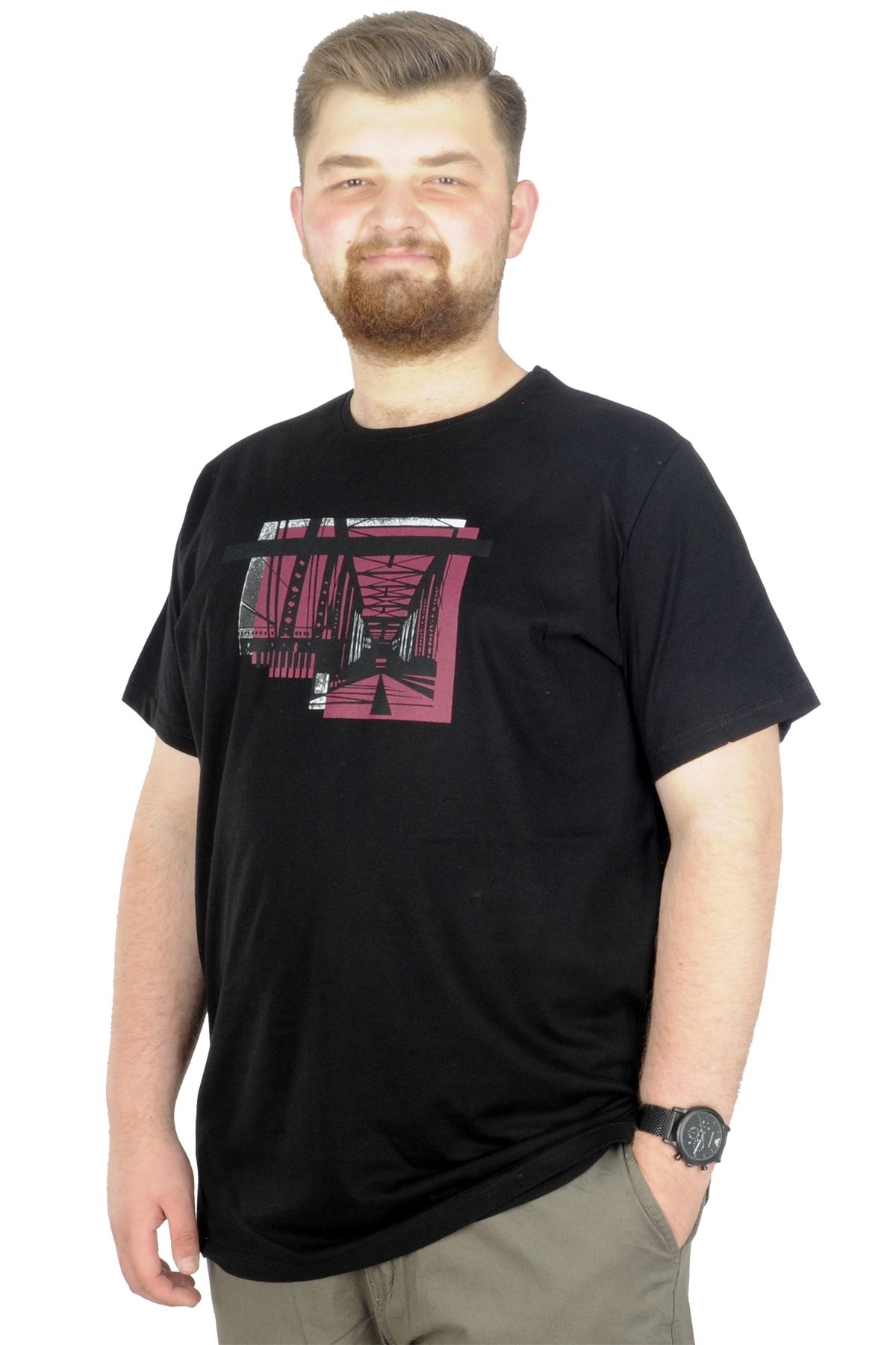ModeXL-Mode Xl Tricou Marime Mari Crew Neck Bridge 22167 Negru 3