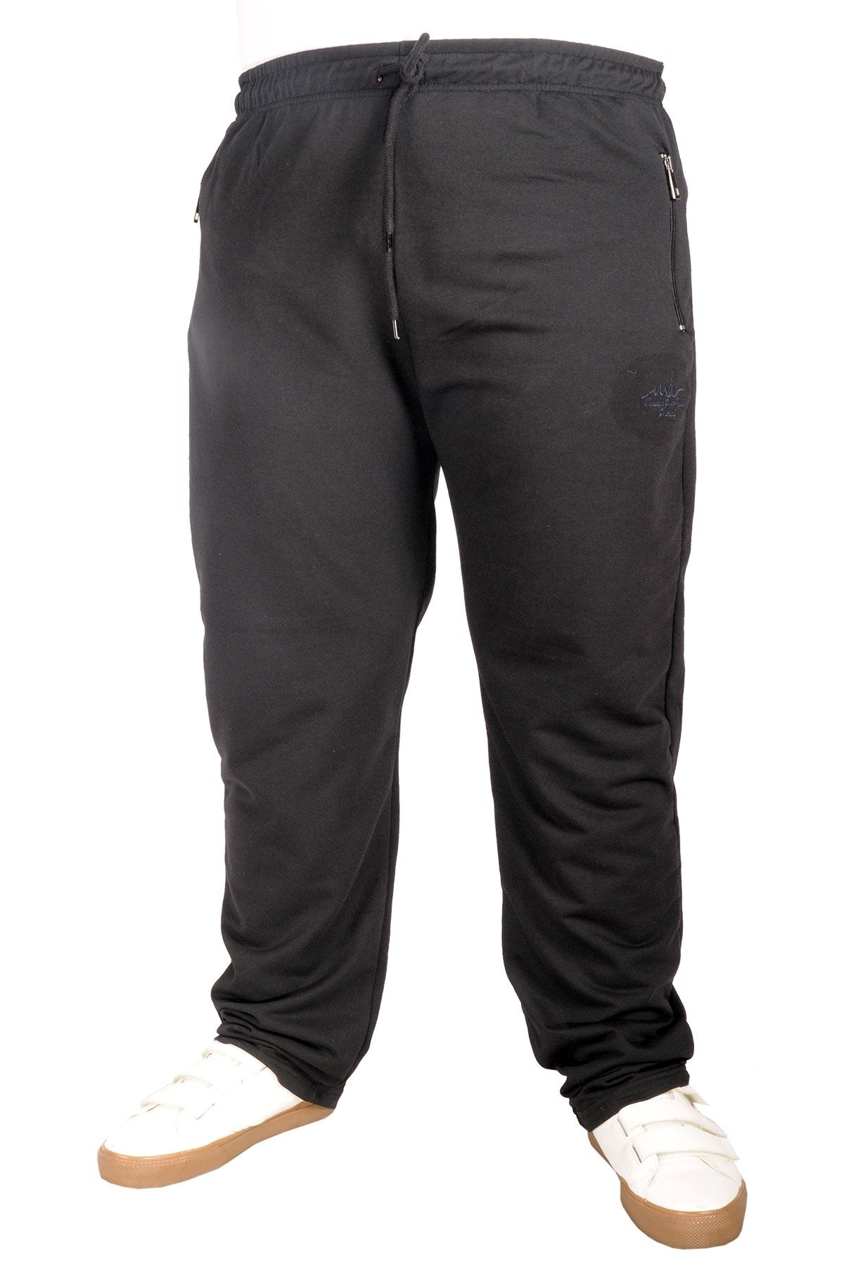 ModeXL Pantaloni De Trening Pentru Bărbați De Mărime Mare Mode Xl Recycle Cu Fermoar Negru Masculin - 5XL