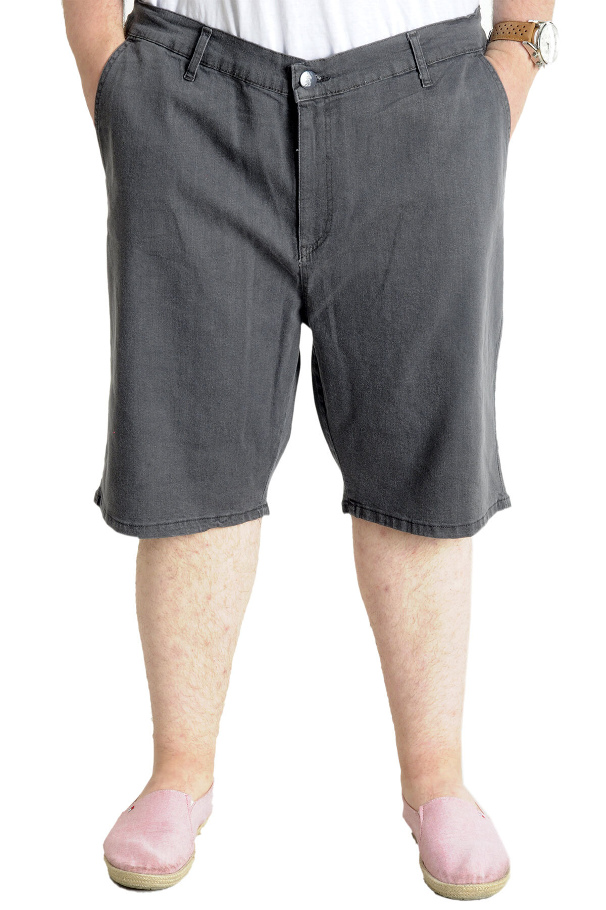 Mode XL Plus Size Men's Denim Shorts Side Pockets NEW Armina 23806 Anthracite