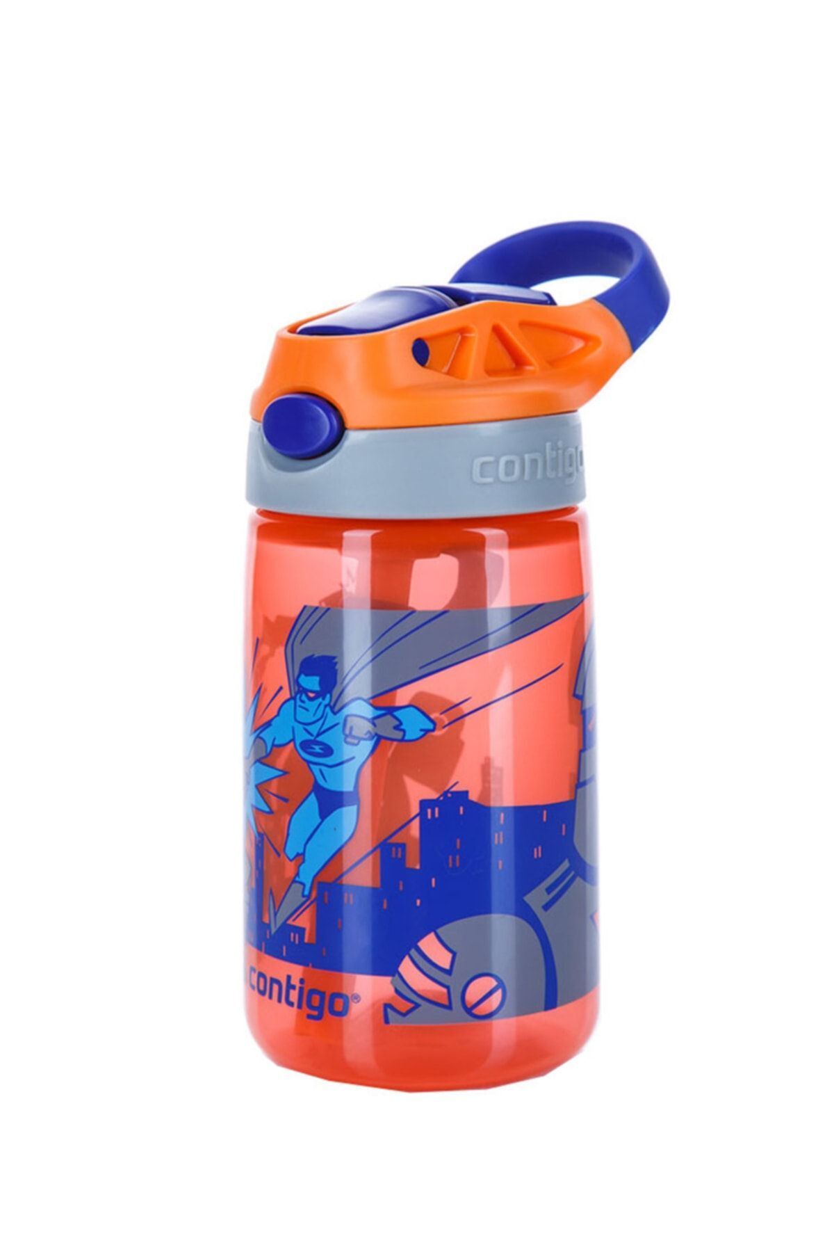 Contigo-Gizmo Flip - Children's Water Bottle, Single Hand Bass with Inner Pacifier, Super Hero 420ml (2094998) 3
