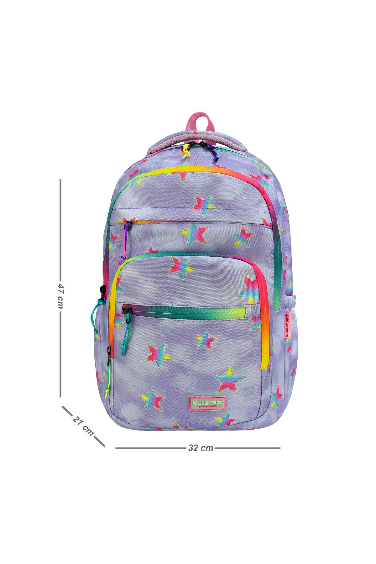 MASTER PACK Geantă De Școală Colorată Cu Fermoar Cu 5 Compartimente Unisex - One Size
