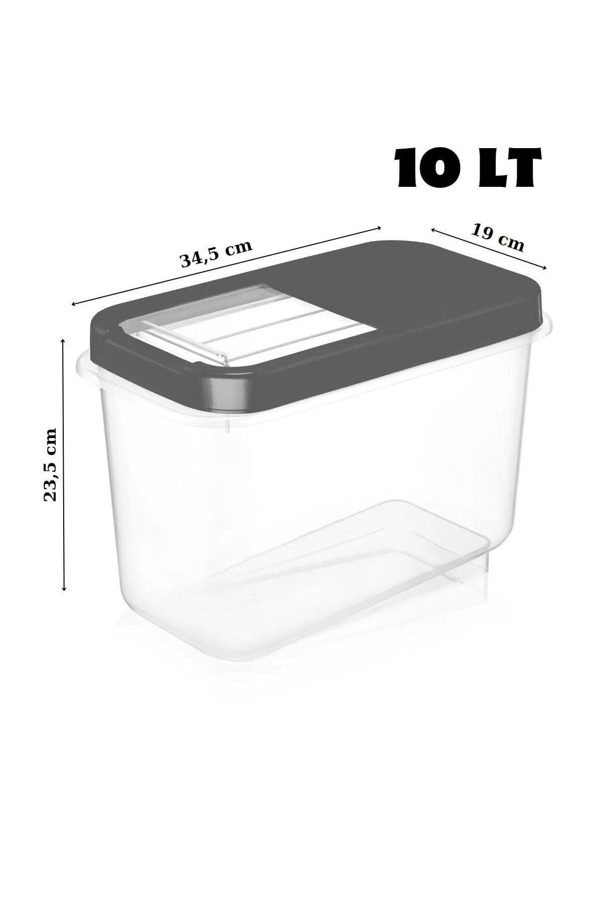 Nesto Home-3-Piece Multi-Purpose 10 Lt Food & Pulses Storage Container with Sliding Lid 3