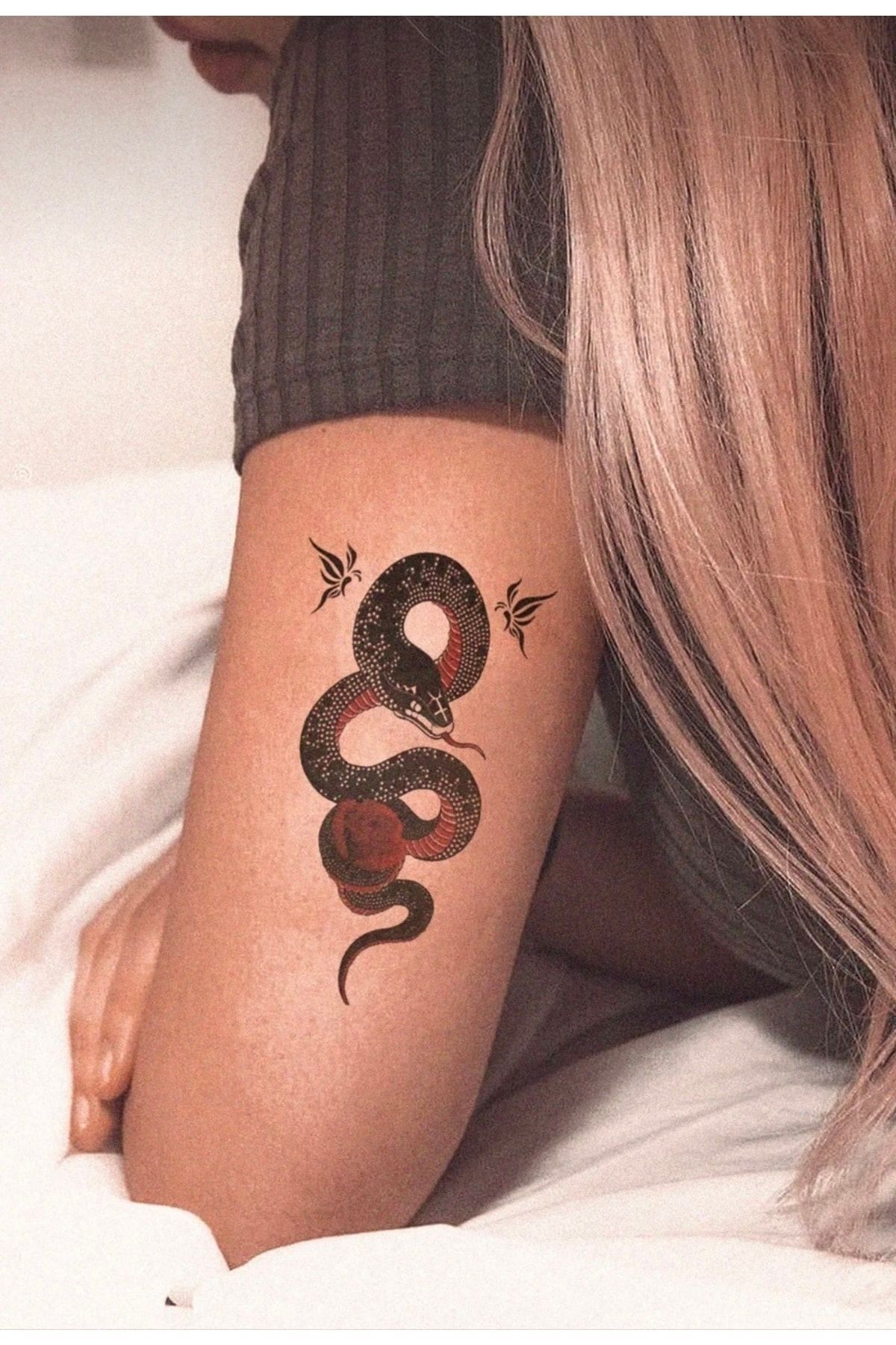 Be Best Unisex Renkli Yılan Desen Geçici Dövme