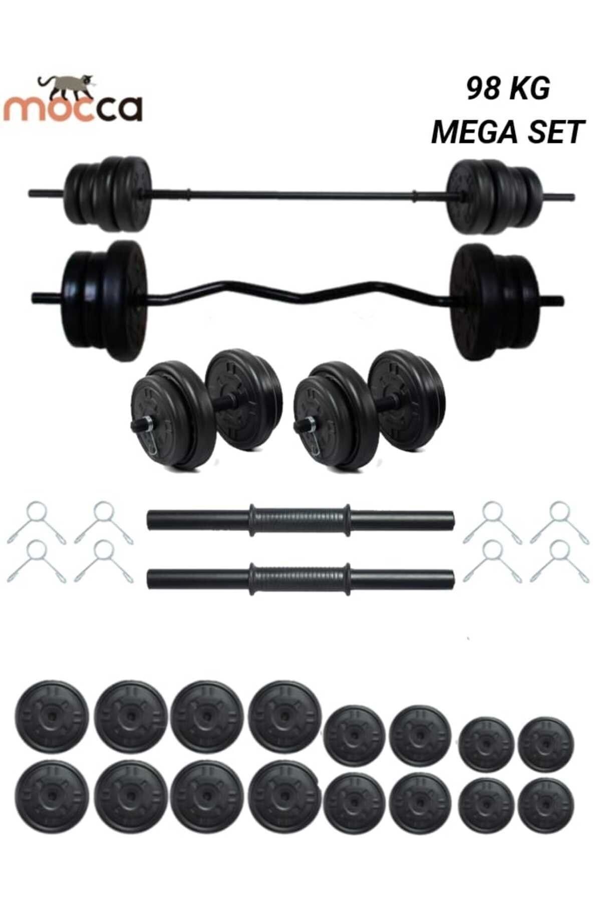 Mocca Style 98 Kg Z-Barlı MEGASET Halter Seti Ve Dambıl Seti Mocca Style 98 Kg Z-Barlı MEGASET Halter Seti Ve Dambıl Seti