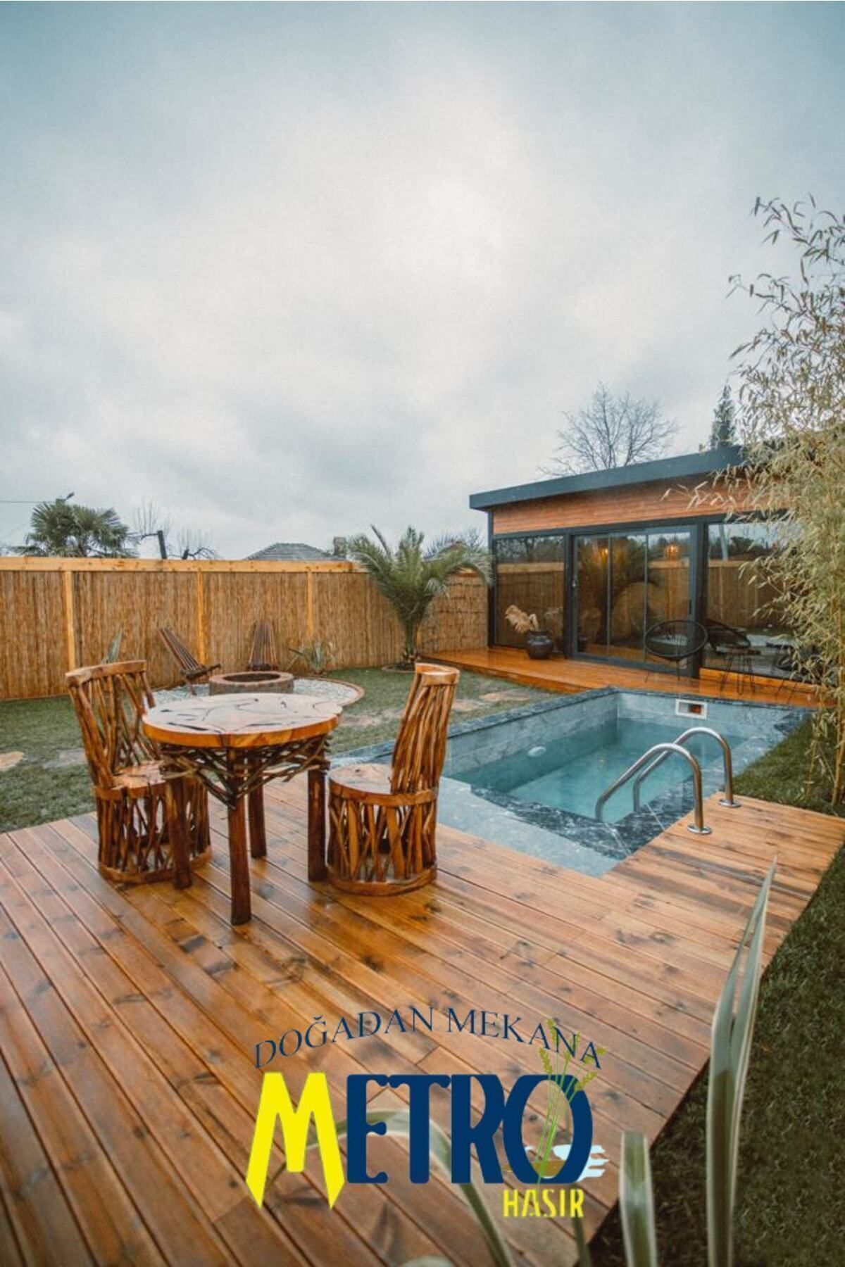 1m X 5m Natural Bamboo -garden Fence - Canopy Wire Mesh