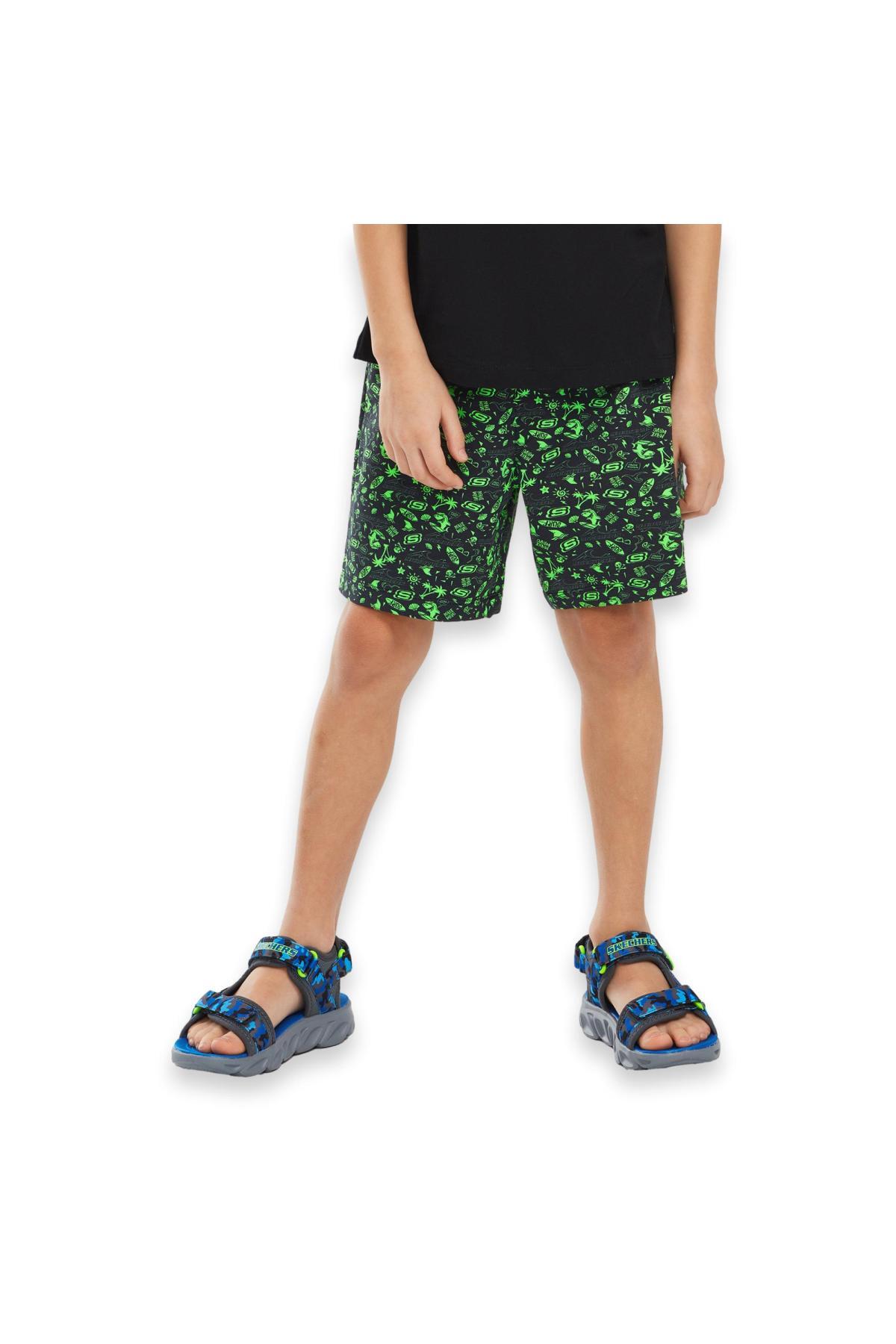 شورت پسرانه مشکی دو نخ سبک Sk241118 Skechers