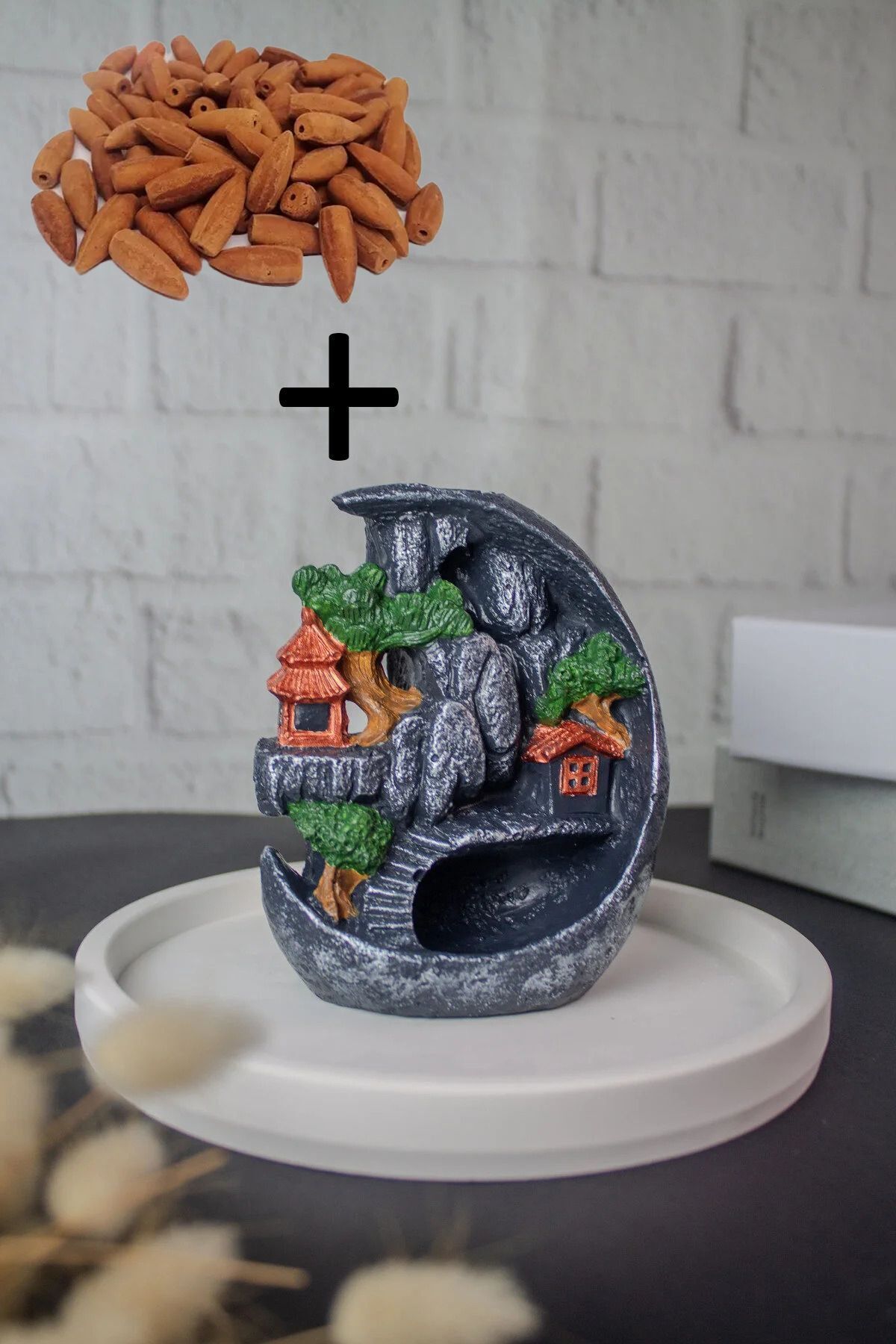 Moon Bridge Mountain Backflow Waterfall Incense Décor 10 Incense Gifts