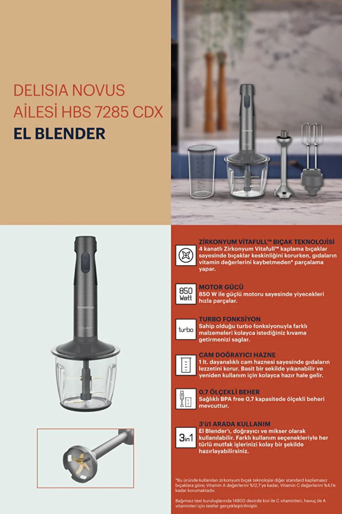 Grundig-Glass Bowl-Stick Blender - Set with Whisk and Shredding Function 5