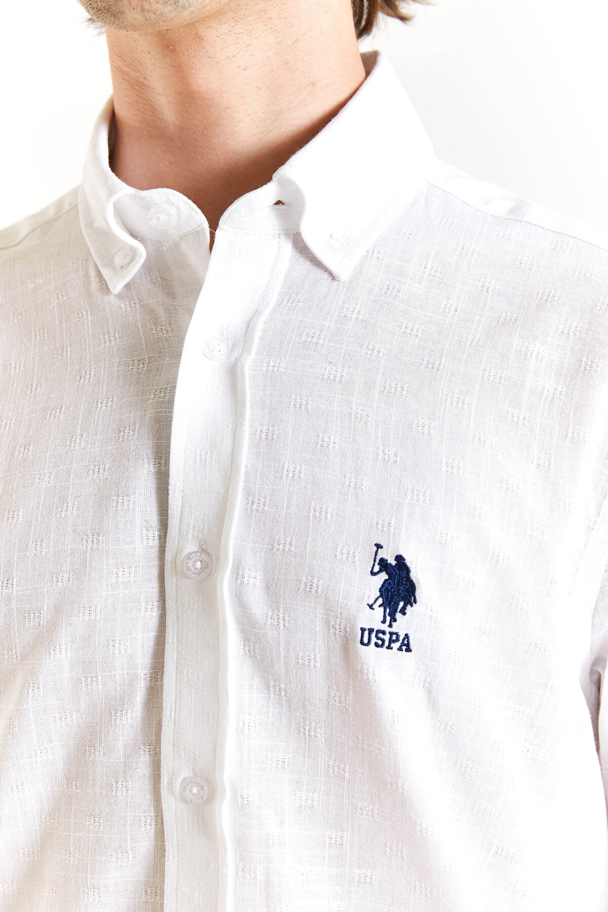 پیراهن مردانه سفید یو اس پولو | G081GL000.000.1831417 اورجینال - تصویر 4