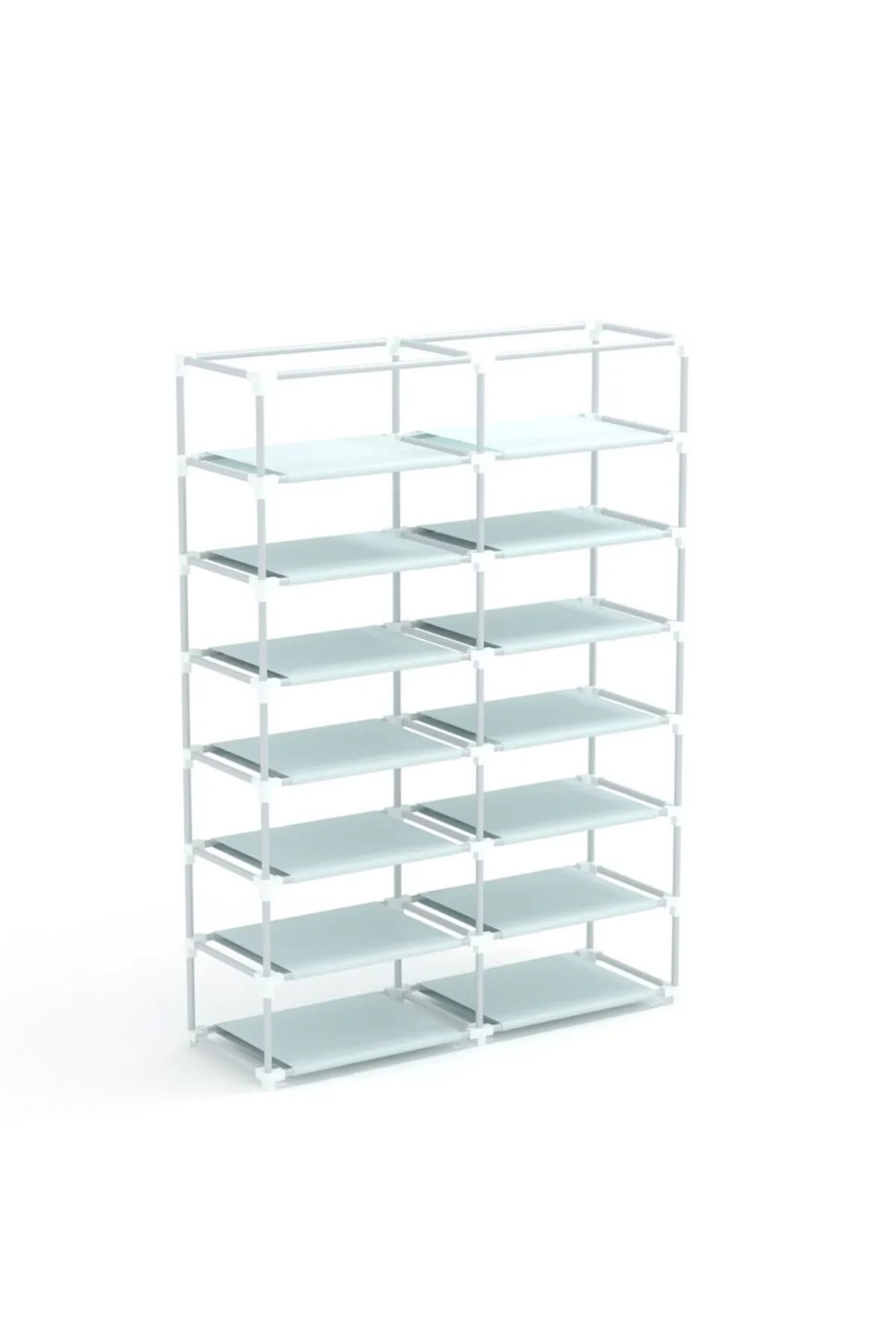 HOLTECH-Portable Steel Profiled Durable Plug-in - Two Compartments, Double Shelves, Cloth Cabinet 3