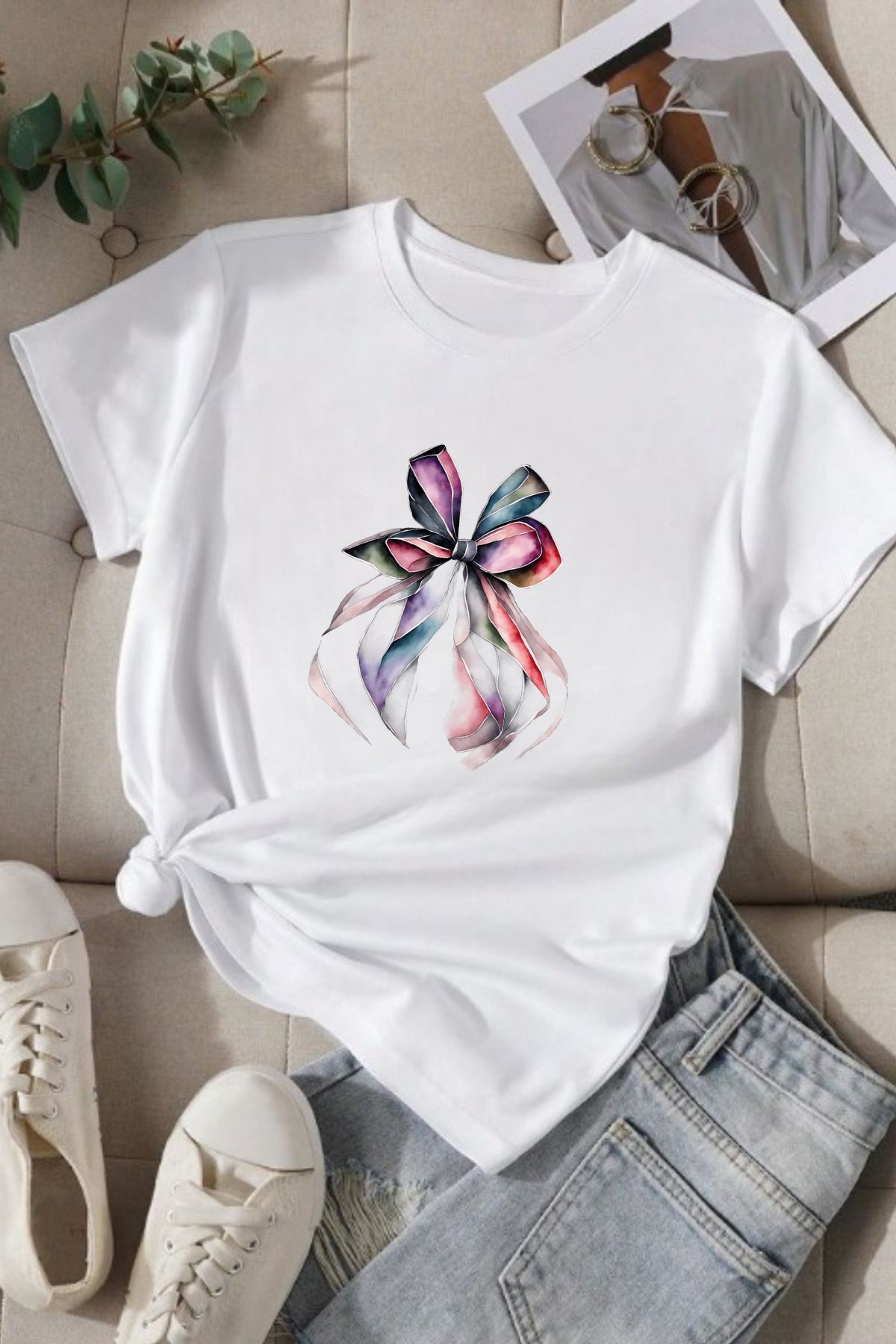 great peak est 2021 Kad n Ti ort 100 Pamuk Fiyonk Beyaz Siyah Basic Kad n T shirt Fiyat Yorumlar Trendyol