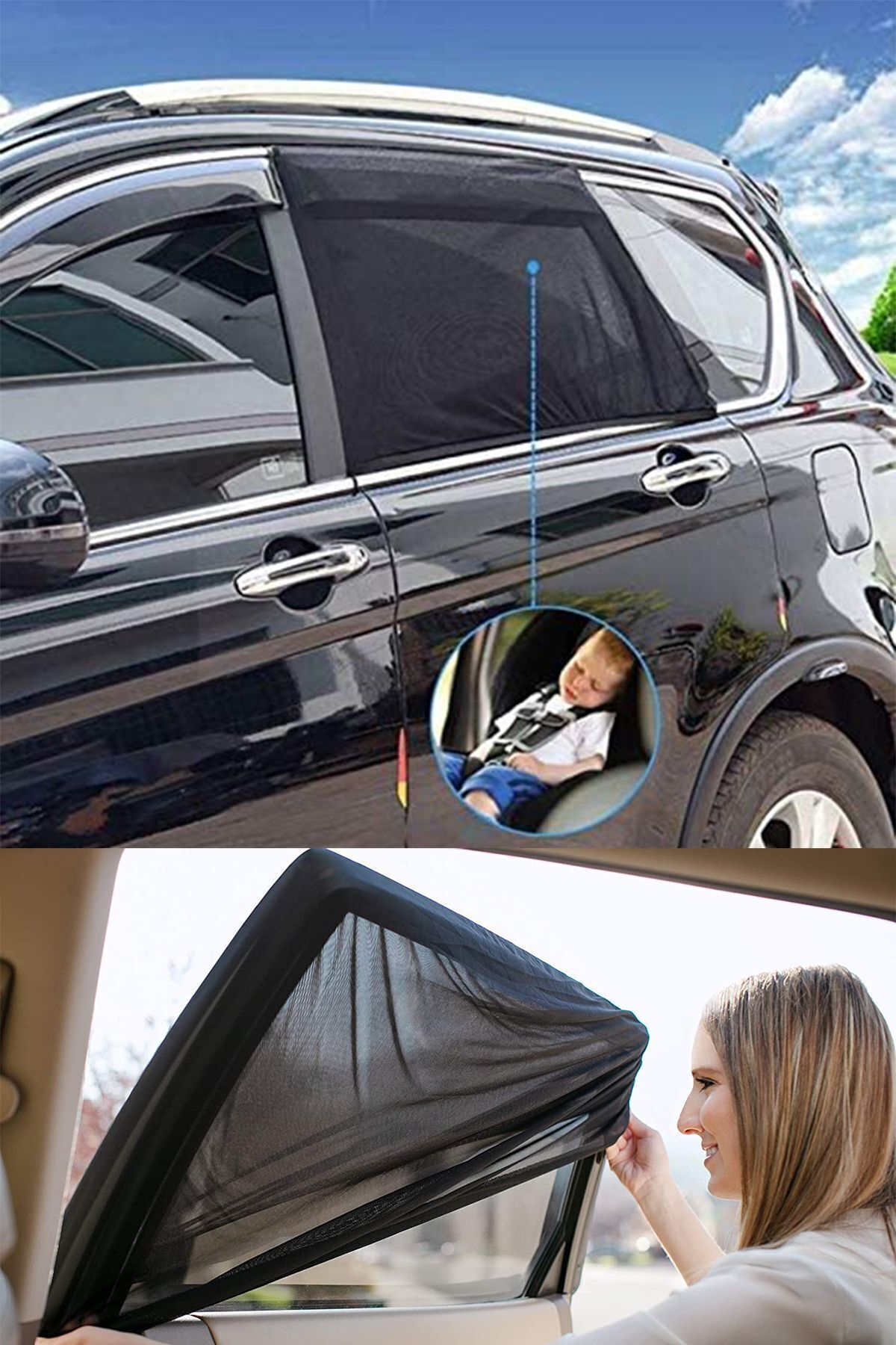 BYENS Araba Güneşlik Cam Perdesi Güneşliği Araç Camı Güneşlikleri Otomobil Arka Yan Cam Gölgelik fotoğrafı 2 (önizleme)