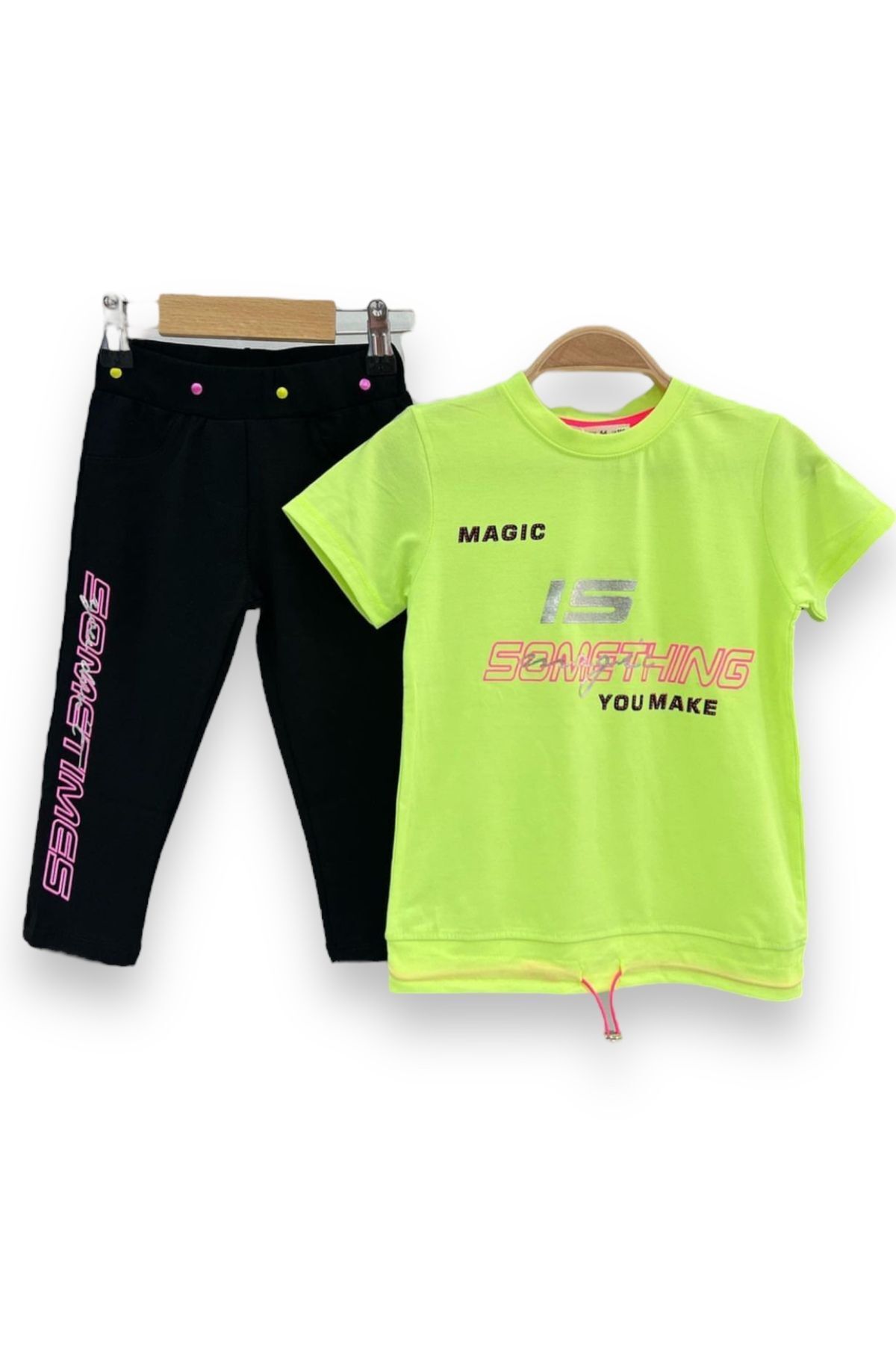 LİTTLE TORTOİSE Set De Jambiere Sportive Pentru Fete Colorate Neon Femeie - 8-9 ani