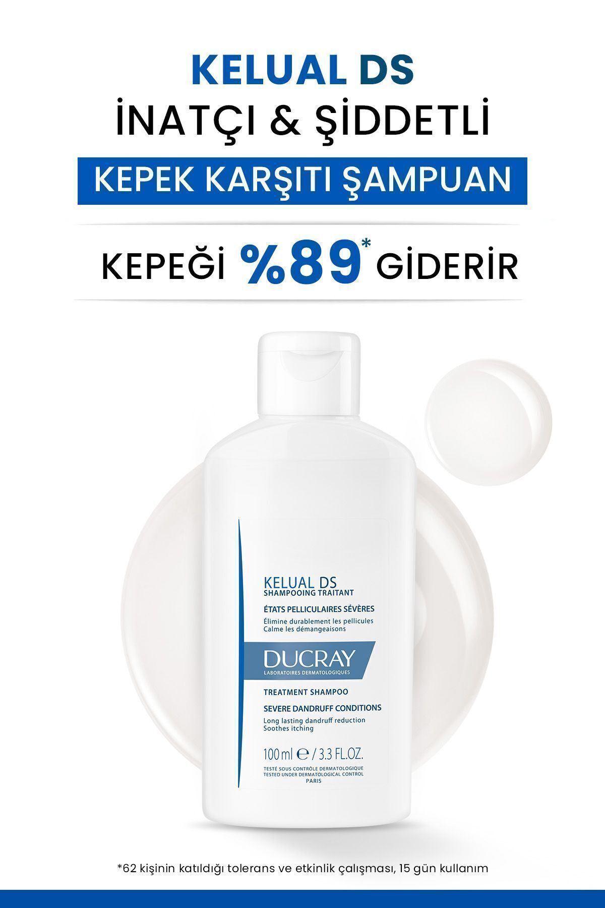 Ducray-KELUAL DS 100ML Anti-Dandruff Shampoo - Stubborn and Severe 2
