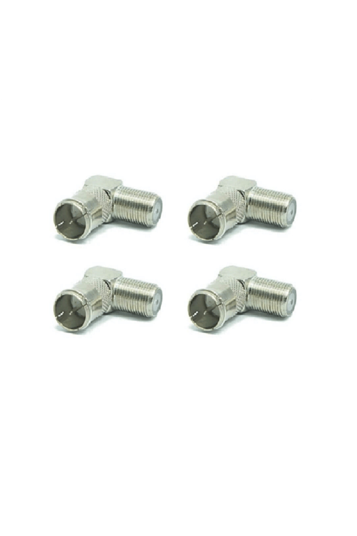 Hızlı F Konnektör L Fiş 90 Derece Anten Başlığı Quick Fiş Için F Connektör Rg6 Rg5 ( 4 Adet )