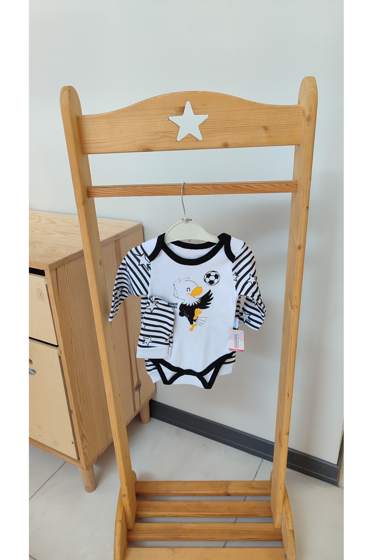 بادی نوزادی پسرانه – دخترانه مشکی Monkabox | ZIBINLITARAFTAR اورجینال - تصویر 2