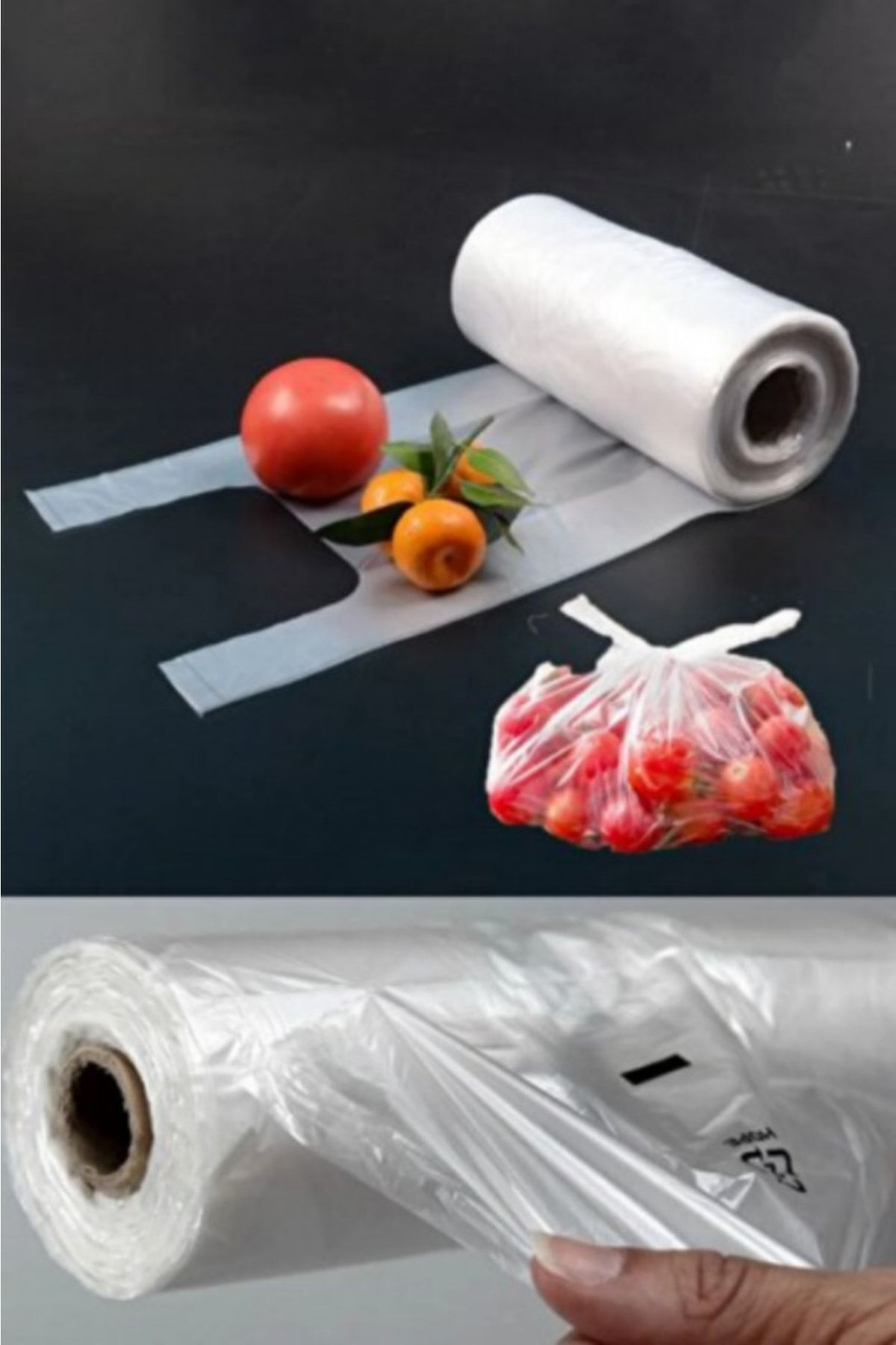 Kalbi Ticaret Rulo Poşet Orta Boy Hışır Atlet Poşet Beyaz Poşet Market Manav Poşeti Çöp Poşeti