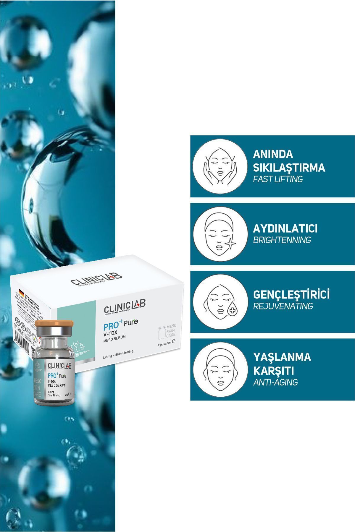 V-tox مسو سرم سفت کننده و جوان کننده 6 میلی لیتر Cliniclab