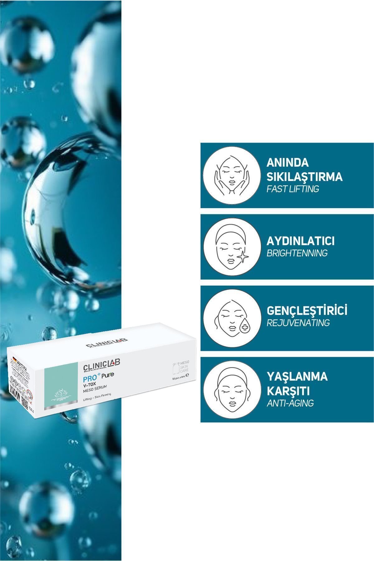 V-tox مسو سرم سفت کننده و جوان کننده 6 میلی لیتر Cliniclab