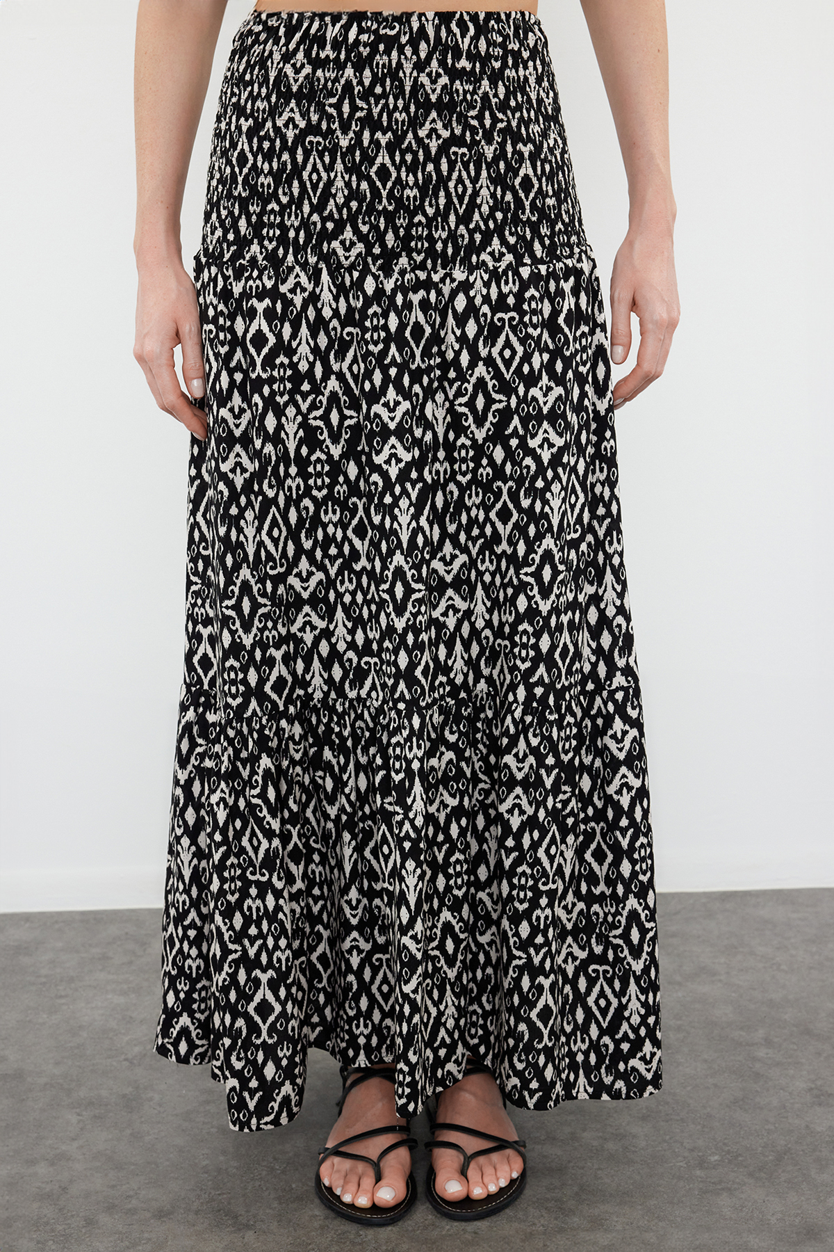 Trendyolmilla  Çok Renkli Desenli Dokuma Etek TWOSS24ET00236 - Görsel 3