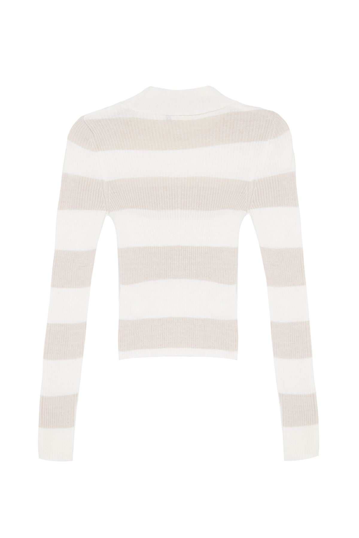 Trendyol Collection-Cotton Ecru Crop Couple Knitwear Sweater - Color Block, Twoaw20Kz0255 12