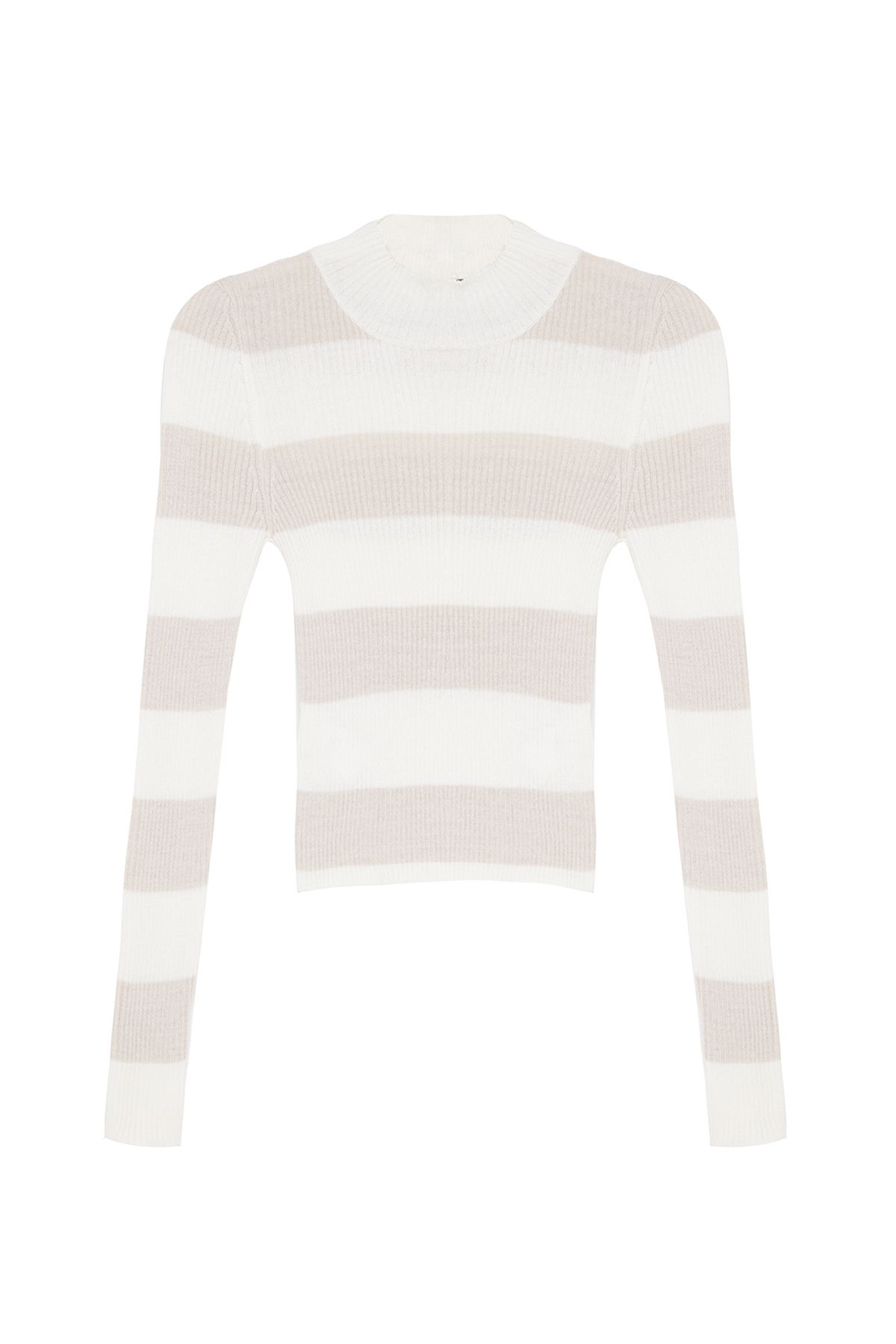 Trendyol Collection-Cotton Ecru Crop Couple Knitwear Sweater - Color Block, Twoaw20Kz0255 11