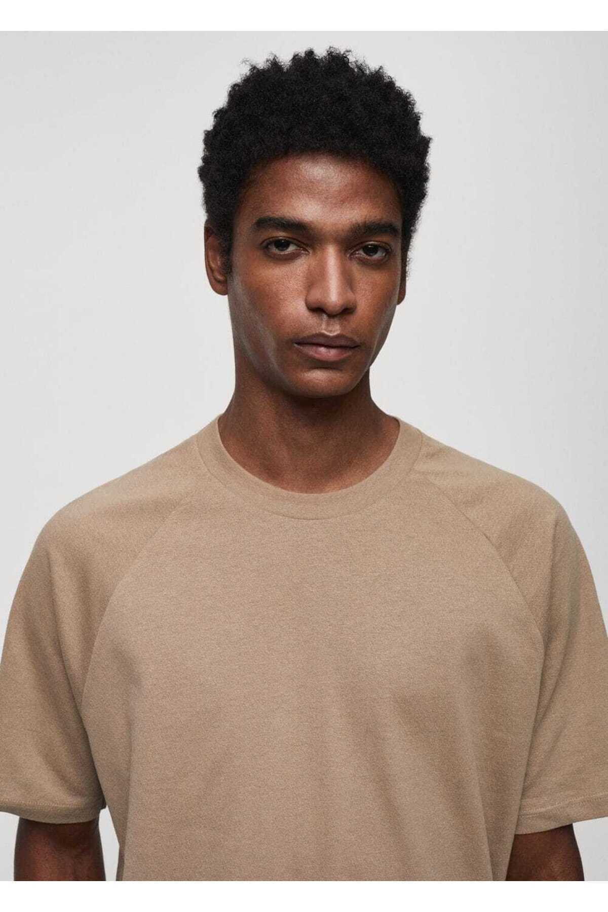 MANGO Man-Bavlněné tričko Relaxed fit 5