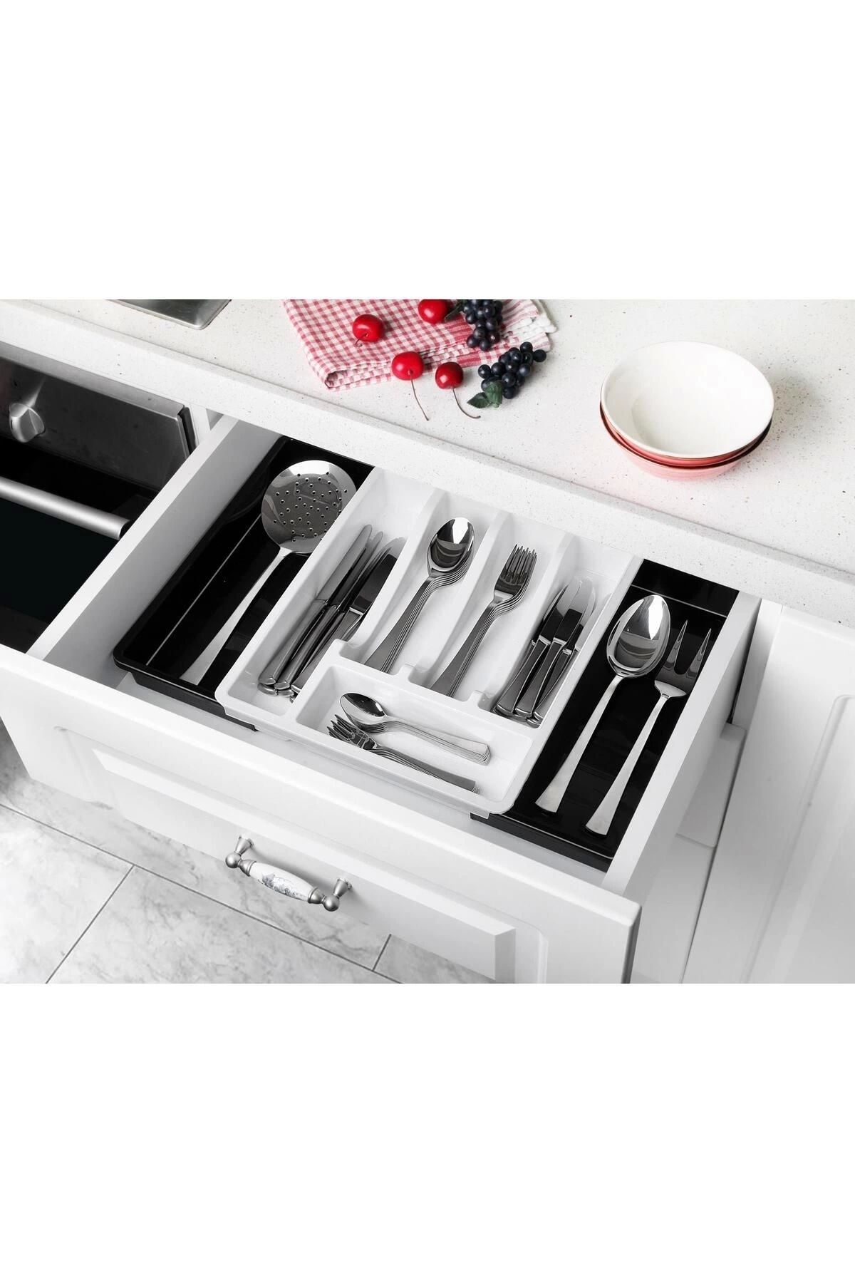 Ecolux-Anthracite Double Sided Practical Drawer - Space Holder and Spoon Holder Ladle 4