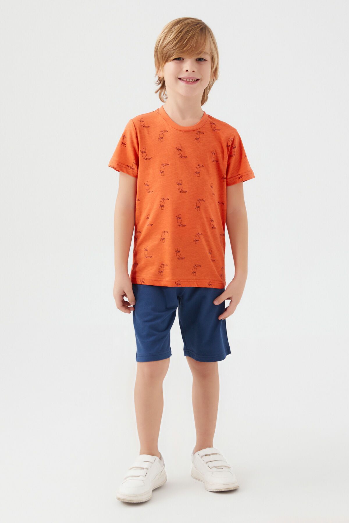Arnetta-Boy's Orange Bermuda Set 1
