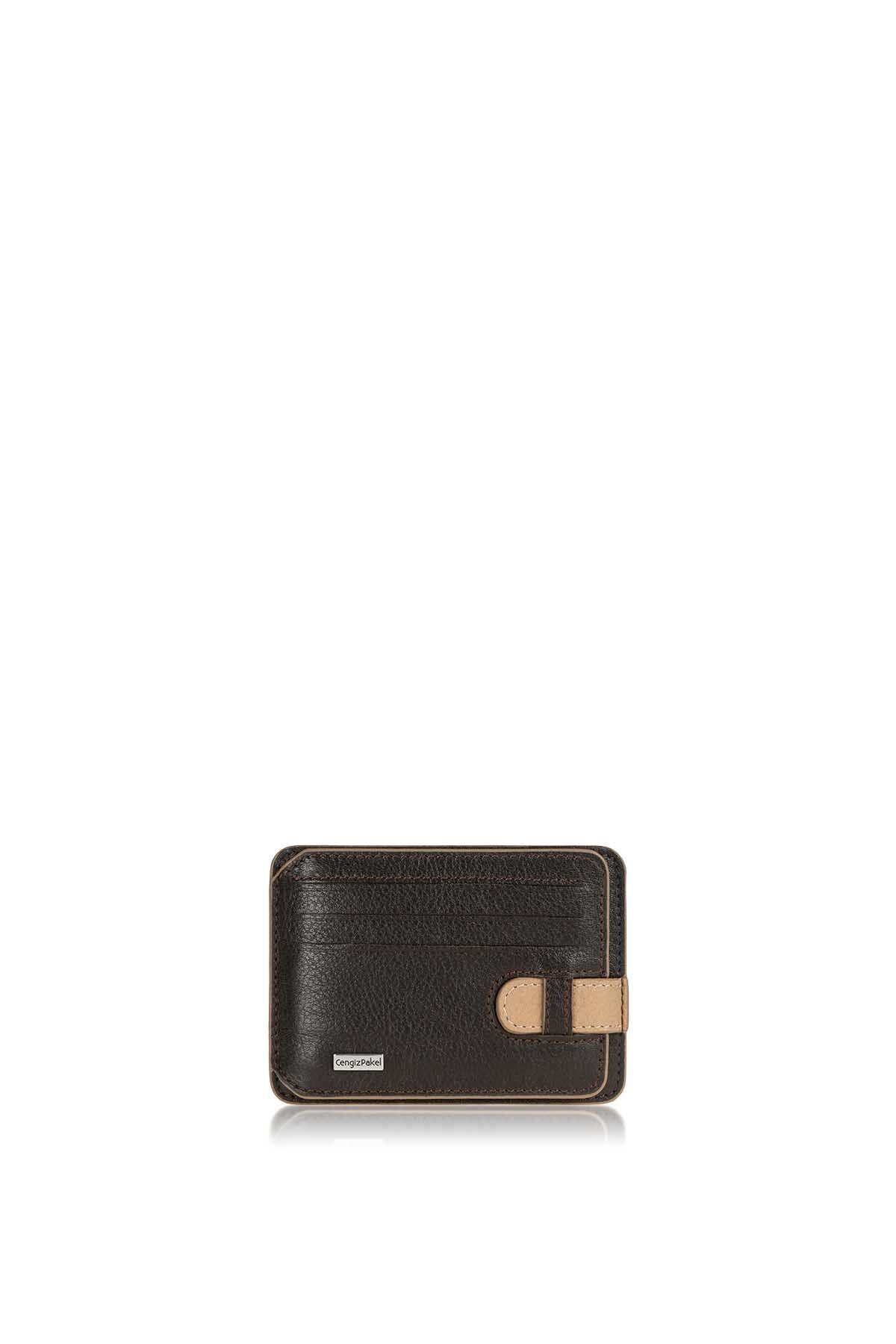 Cengiz Pakel Genuine Leather Card Holder 2404-brown-earth