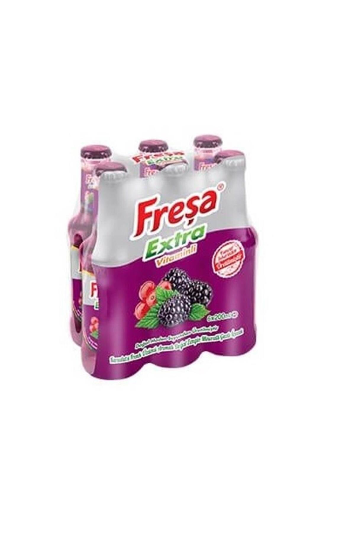FREŞA Freşa Extra Karadut Frenk Üzümü Aromalı Maden Suyu 200 Ml X 6 Adet