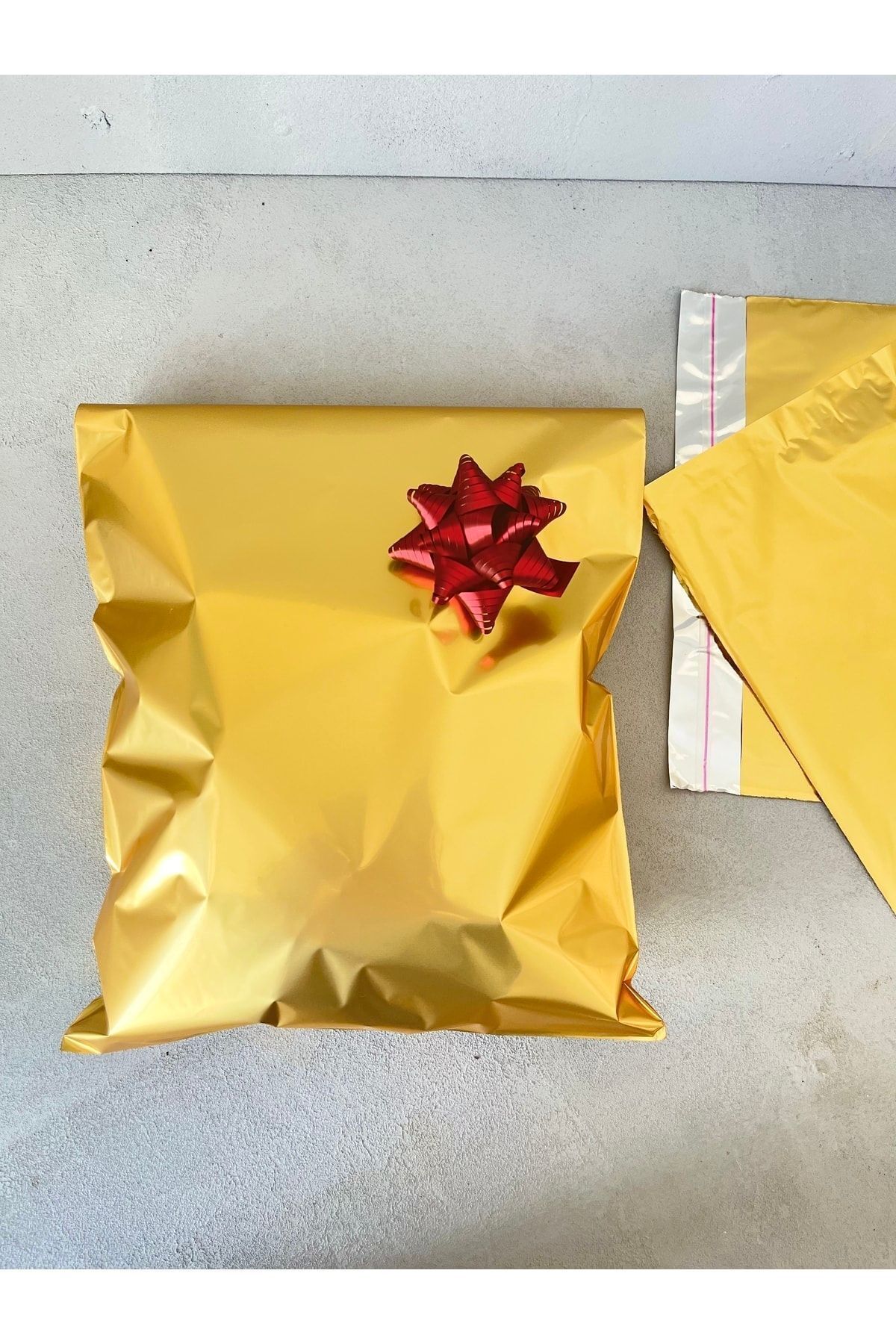 mey OFFICIAL Gold Rengi Lüx Metalize Hediye Paketi 25*35 Cm