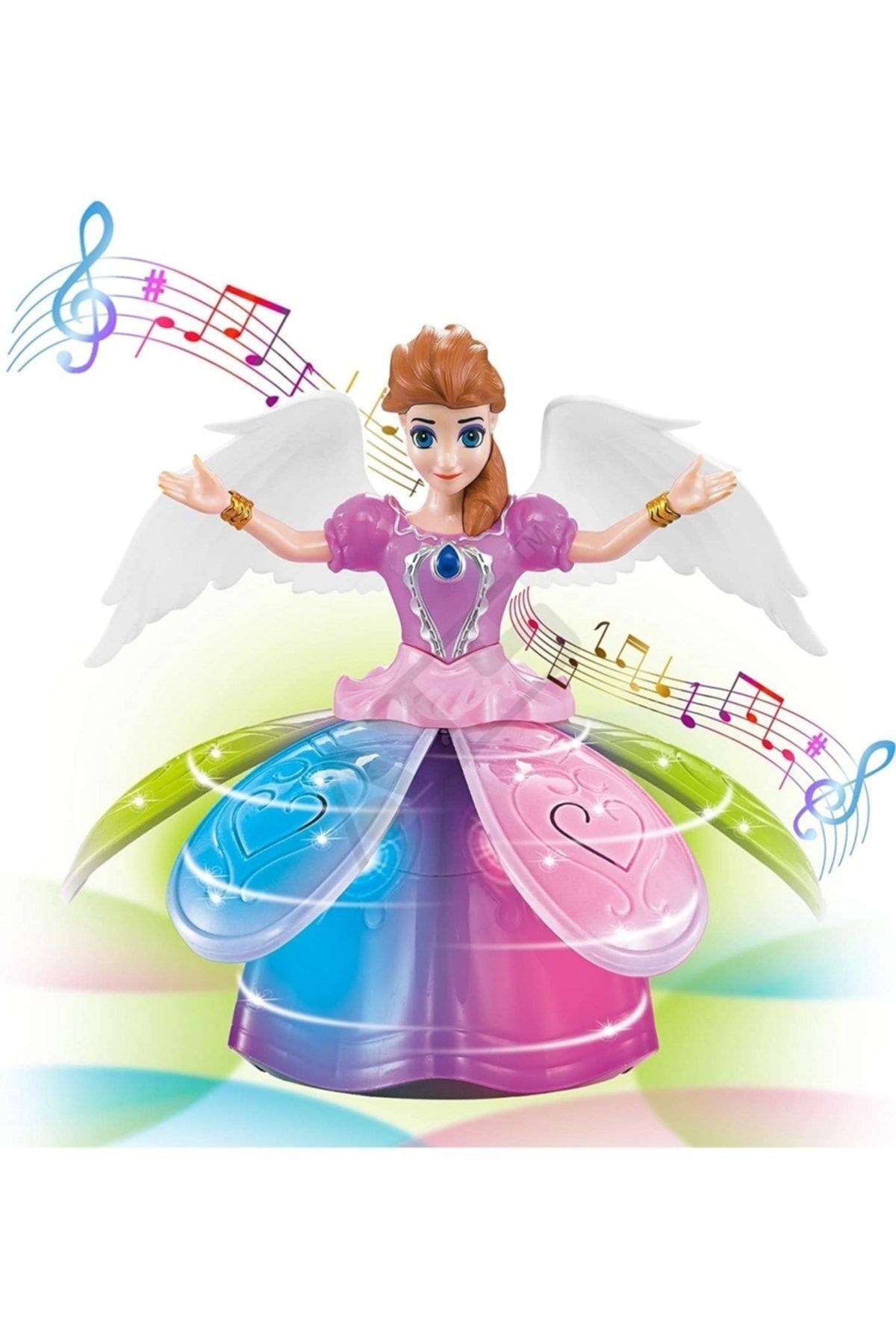 Genel Markalar Angel Girl Sesli Işıklı Dans Eden Şarkı Söyleyen Etekleri Açılıp Kapanan Prenses Oyuncak fotoğrafı 3 (önizleme)