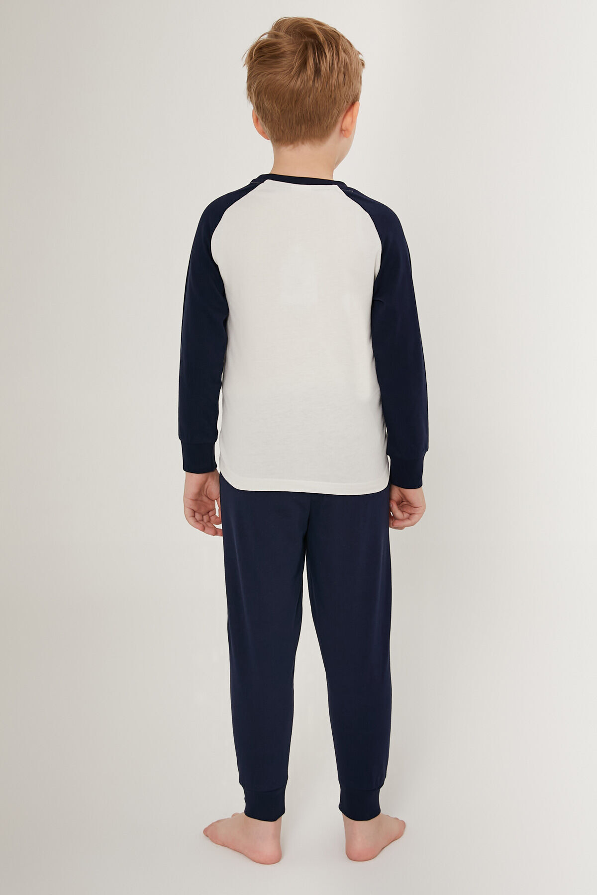 Rolypoly-Downtown Freway White Navy Blue Boy Long Sleeve Pajamas Set 5
