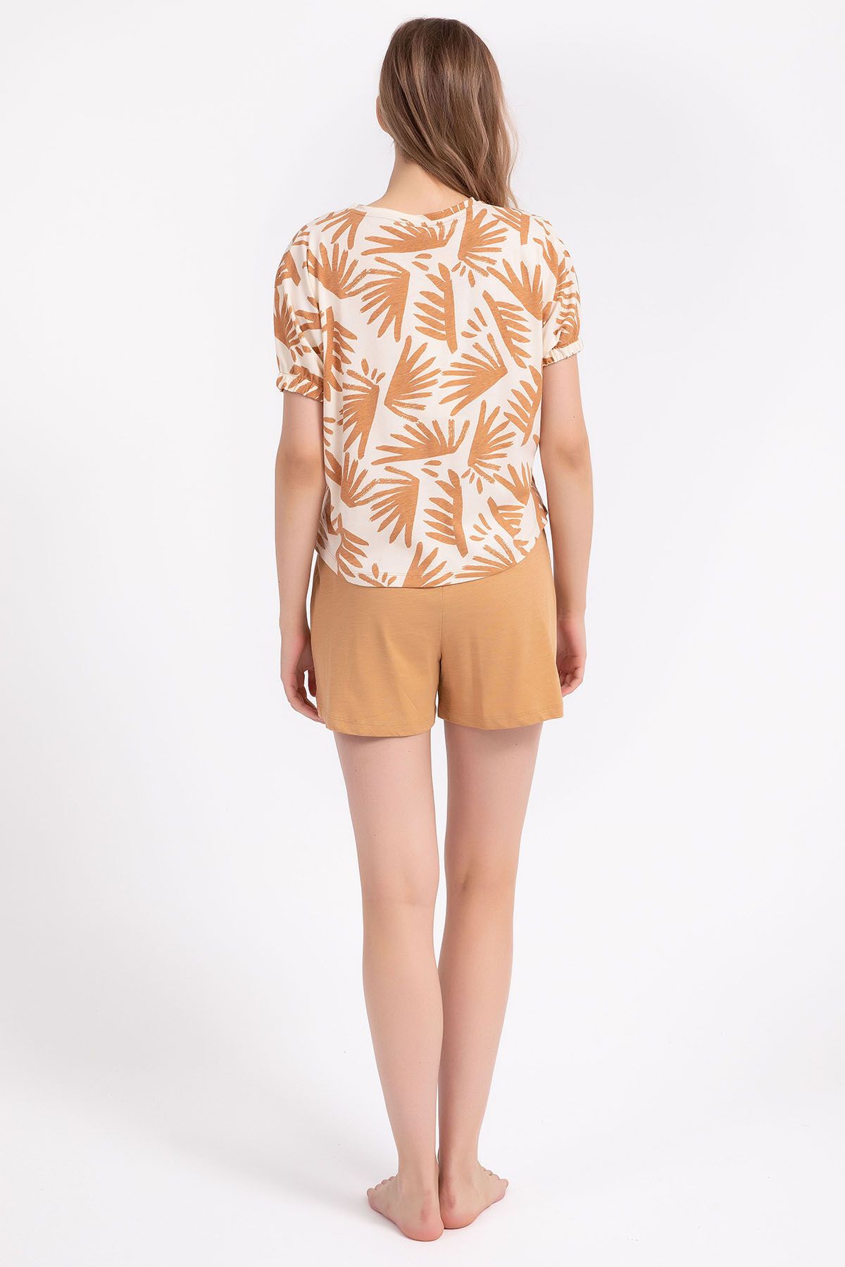Arnetta-Set de pantaloni scurți pentru femei cu model Camel Leaf 5