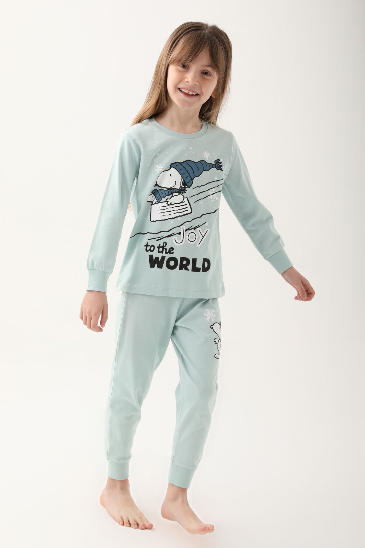SNOOPY-Set de pijamale cu mânecă lungă pentru fetiță Light Mint 2