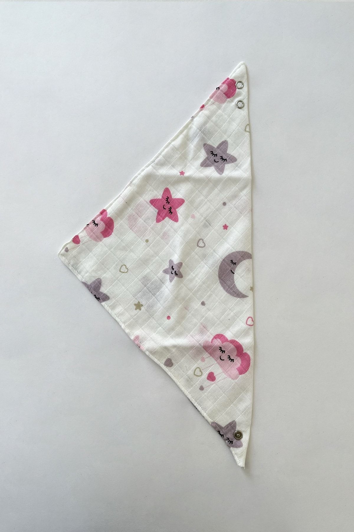 lilamtasarım %100 Organik Pamuk Çift Katlı Müslin Kumaş Çıtçıtlı Bebek Salya Önlük Fular Çift Katlı 1 Adet fotoğrafı 4 (önizleme)