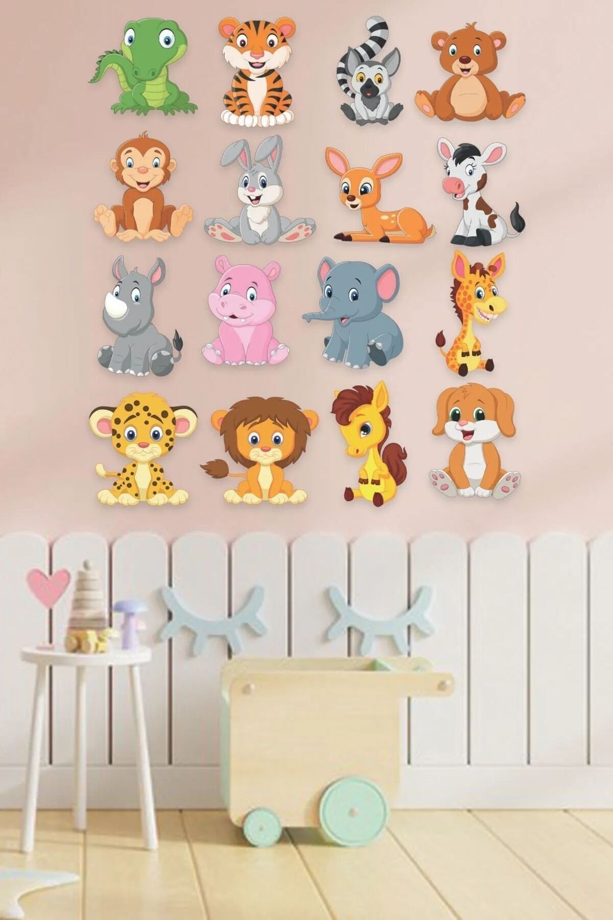 Göktuğ Подарочный набор наклеек на стену с милыми крошечными животными для детской комнаты 35x50 см goktuğ тридцатьbeş elii
